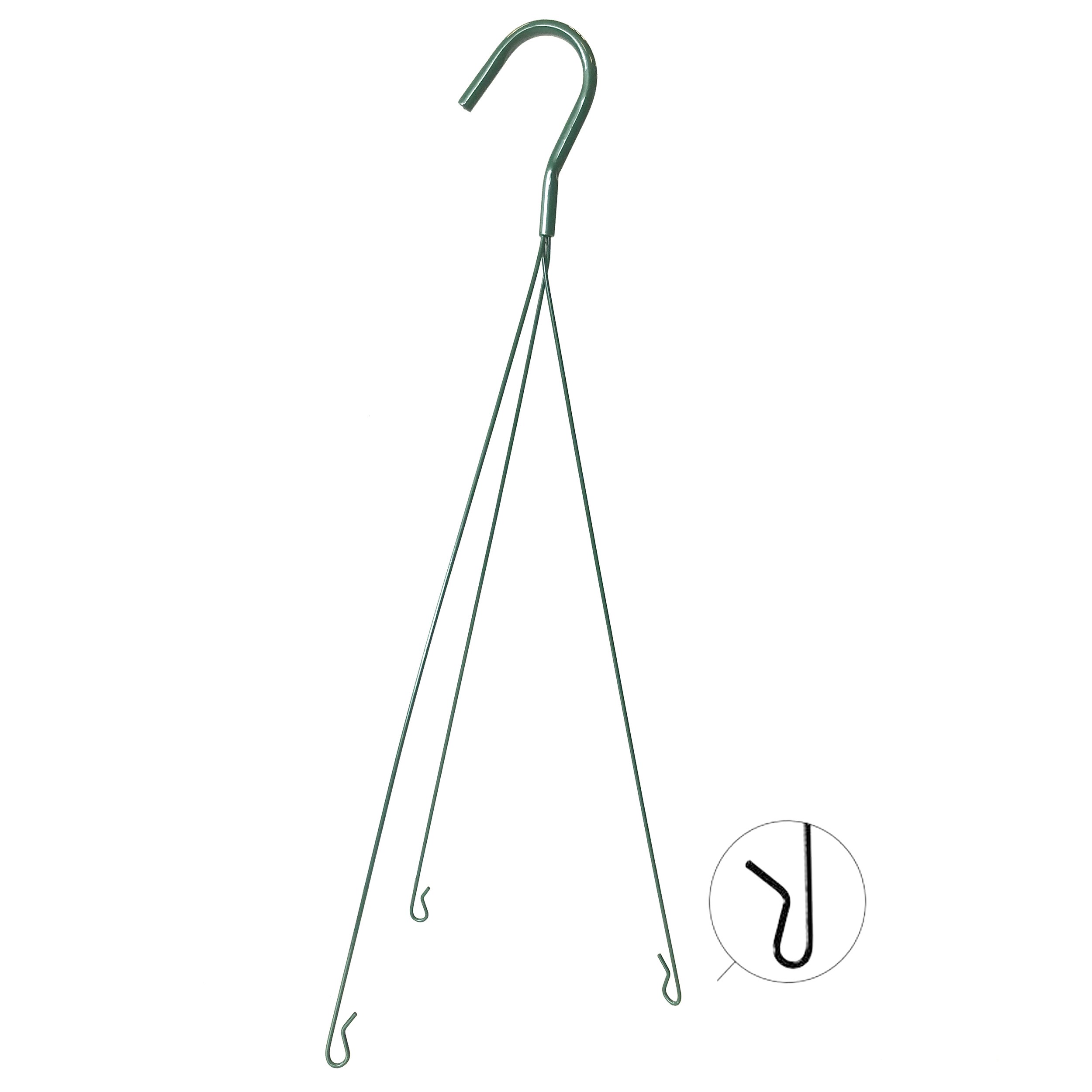 GS WIRE HANGER GREEN 3 STRAND FITS 12" AND 14" COCO LINED HANGING BASKETS