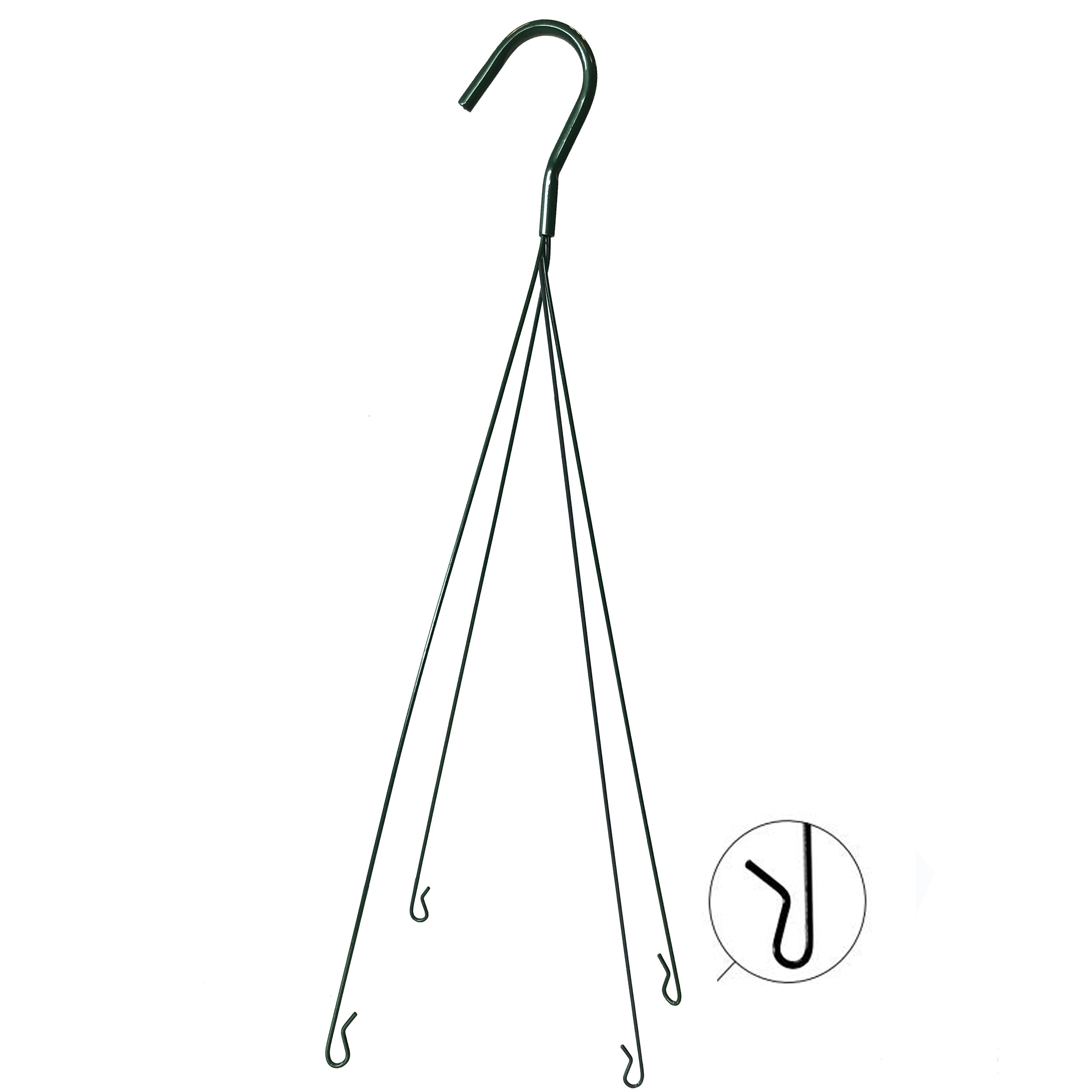 GS WIRE HANGER GREEN 4 STRAND FITS 16" AND 12" CONE COCO LINED HANGING BASKETS