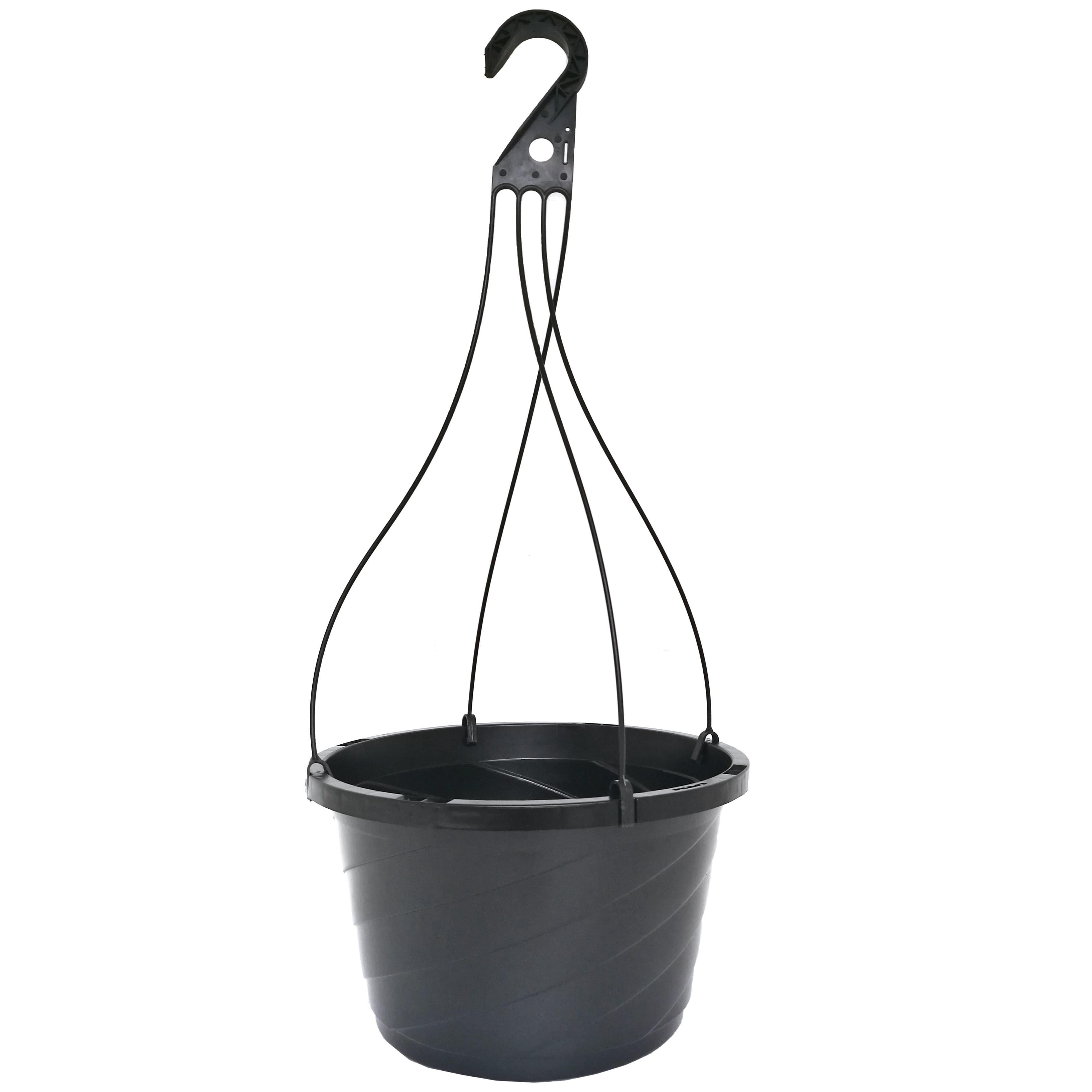 Grower Select 12.00 Twist Hanging Basket 2.32gal With 4-Strand Plastic Hanger Black — Case of 50