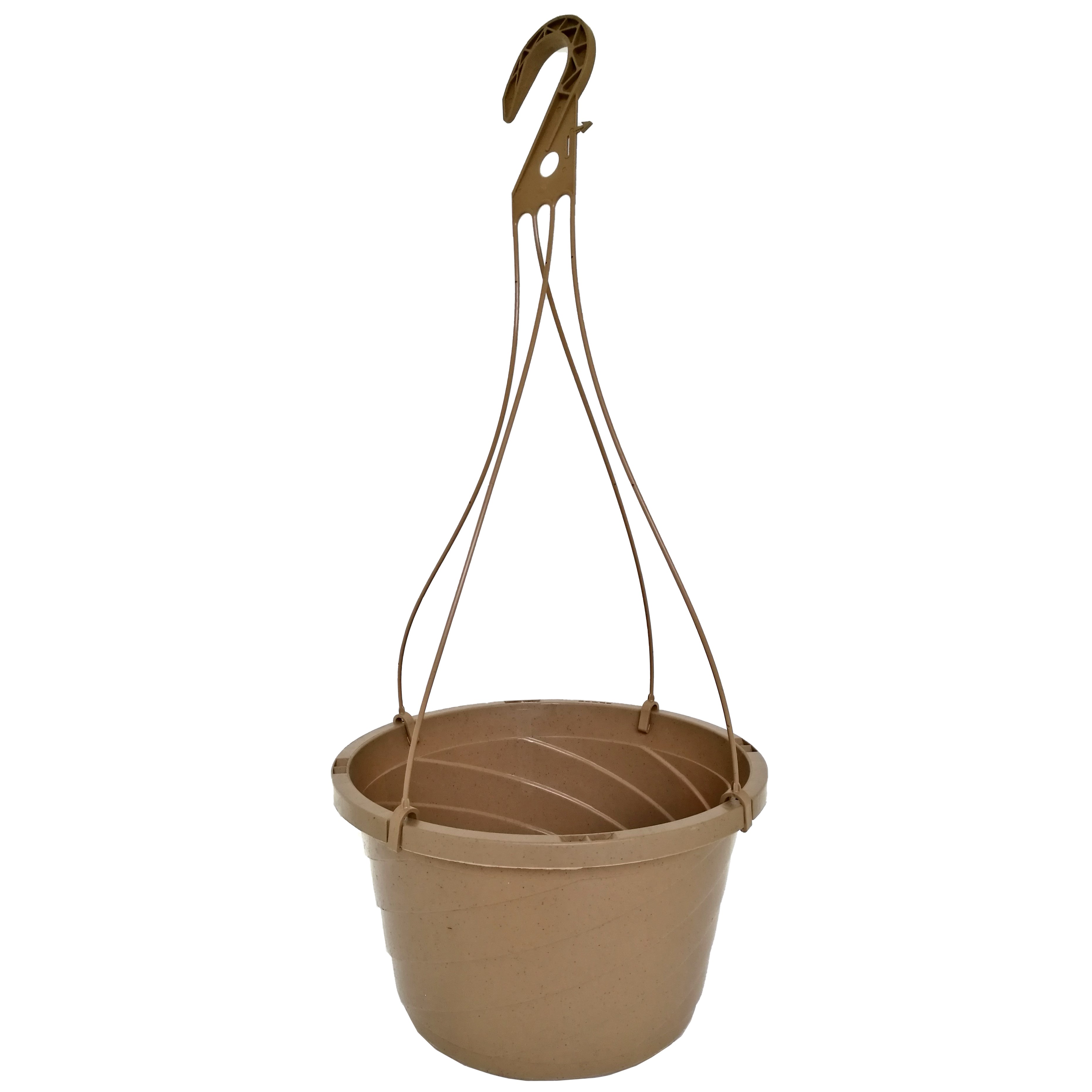 Grower Select 12.00 Twist Hanging Basket 2.32gal With 4-Strand Plastic Hanger Mocha — Case of 50