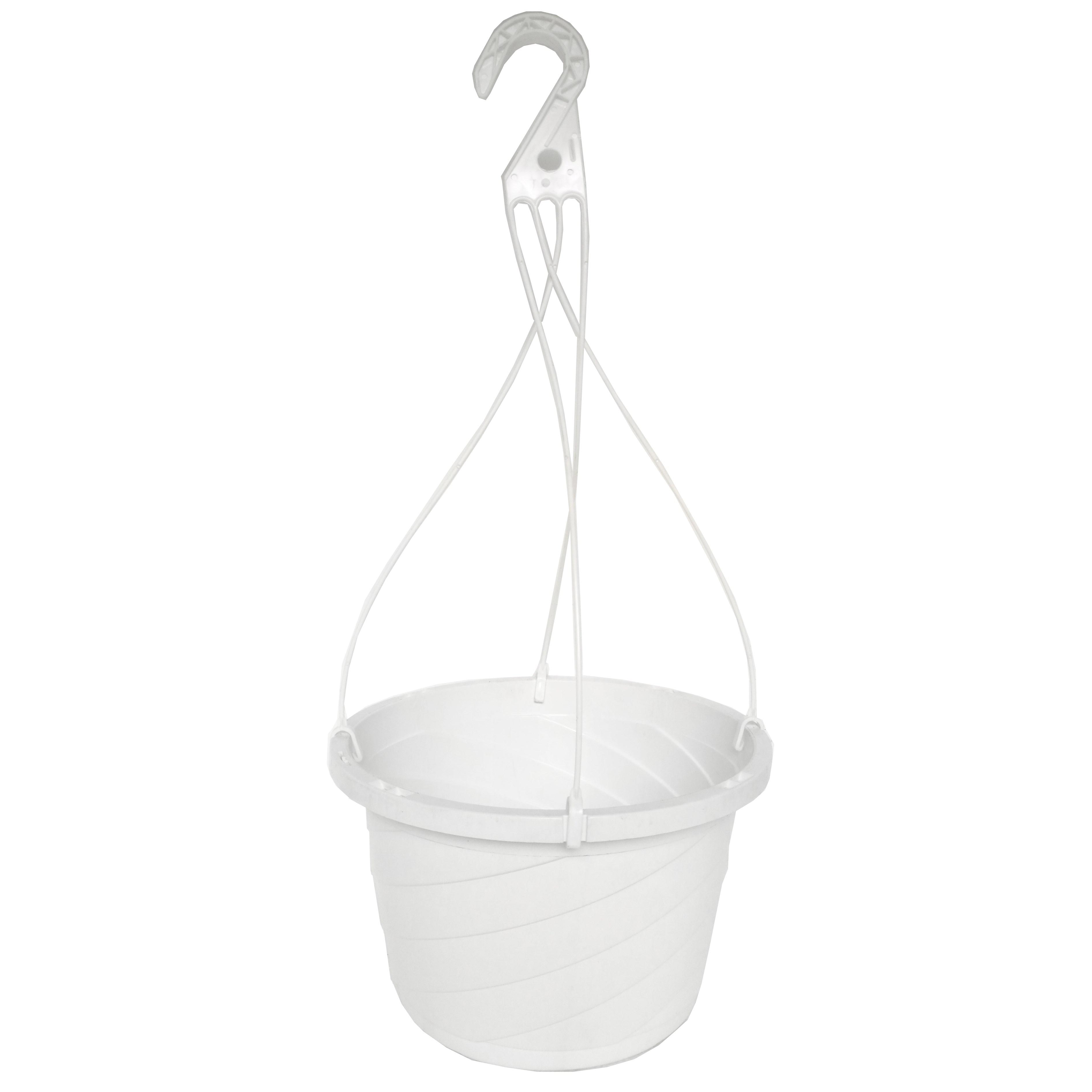 Grower Select 12.00 Twist Hanging Basket 2.32gal With 4-Strand Plastic Hanger White — Case of 50