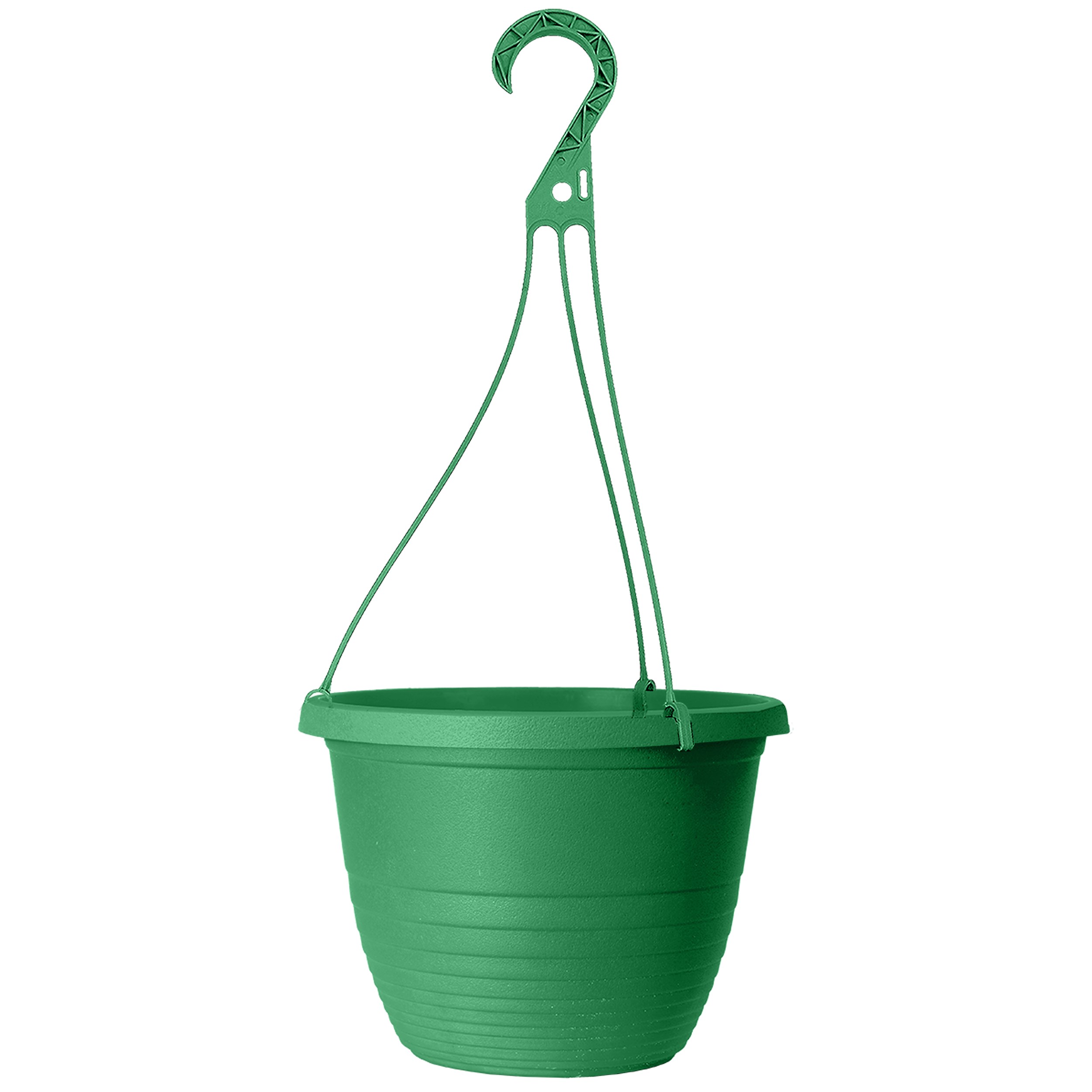 Grower Select 13.00 Everest Hanging Basket, With 22in Hanger, Green, 12.99n OD x 7.48in H, 2.8 Gallon — Single Unit
