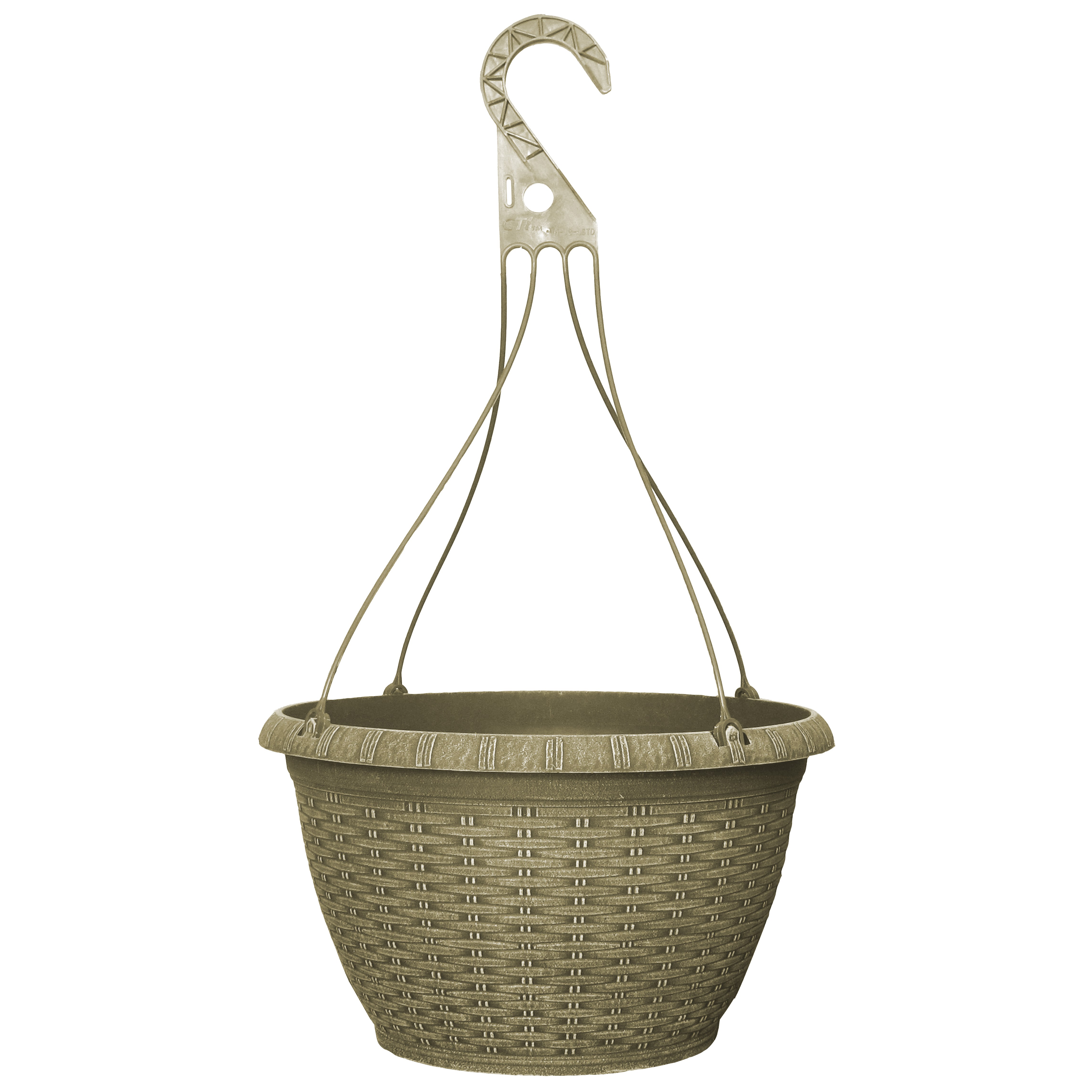 Grower Select 13.00 Wicker Hanging Basket with Hanger ACP Aged Cappuccino 2.62gal - 13in OD x 7.5in H — Case of 50