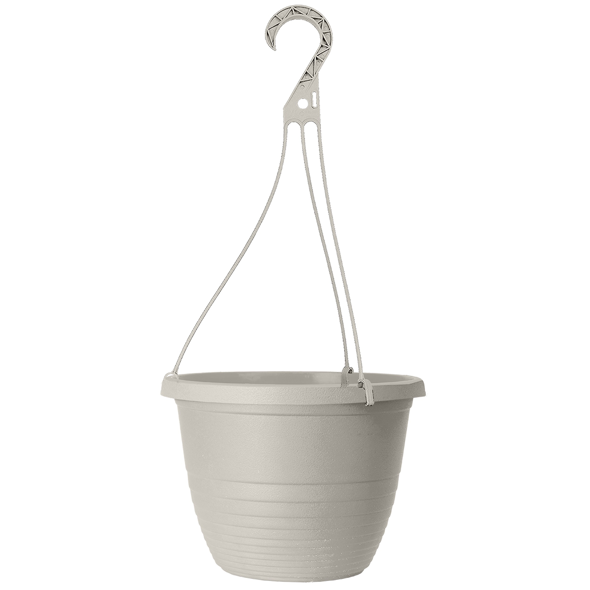 Grower Select 10.00 Everest Hanging Basket, With 18in Hanger, Cotton White, 10.08in OD x 6.99in H, 1.5 Gallon — Single Unit