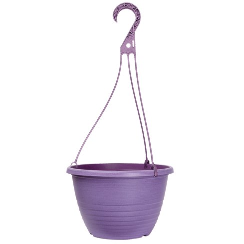 Grower Select 10.00 Everest Hanging Basket, With 18in Hanger, Blush Raisin, 10.08in OD x 6.99in H, 1.5 Gallon — Single Unit