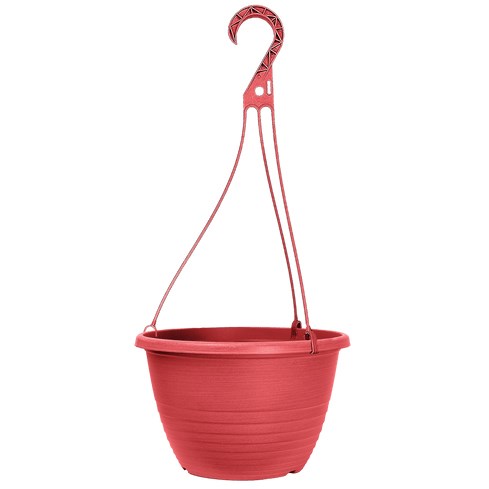 Grower Select 10.00 Everest Hanging Basket, With 18in Hanger, Blush Red, 10.08in OD x 6.99in H, 1.5 Gallon — Single Unit