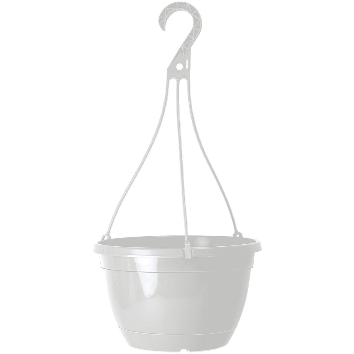 Grower Select 10.75" Kima Smooth Hanging Basket, White, 10.8in x 6.3in, 1.6 Gallon — Single Unit