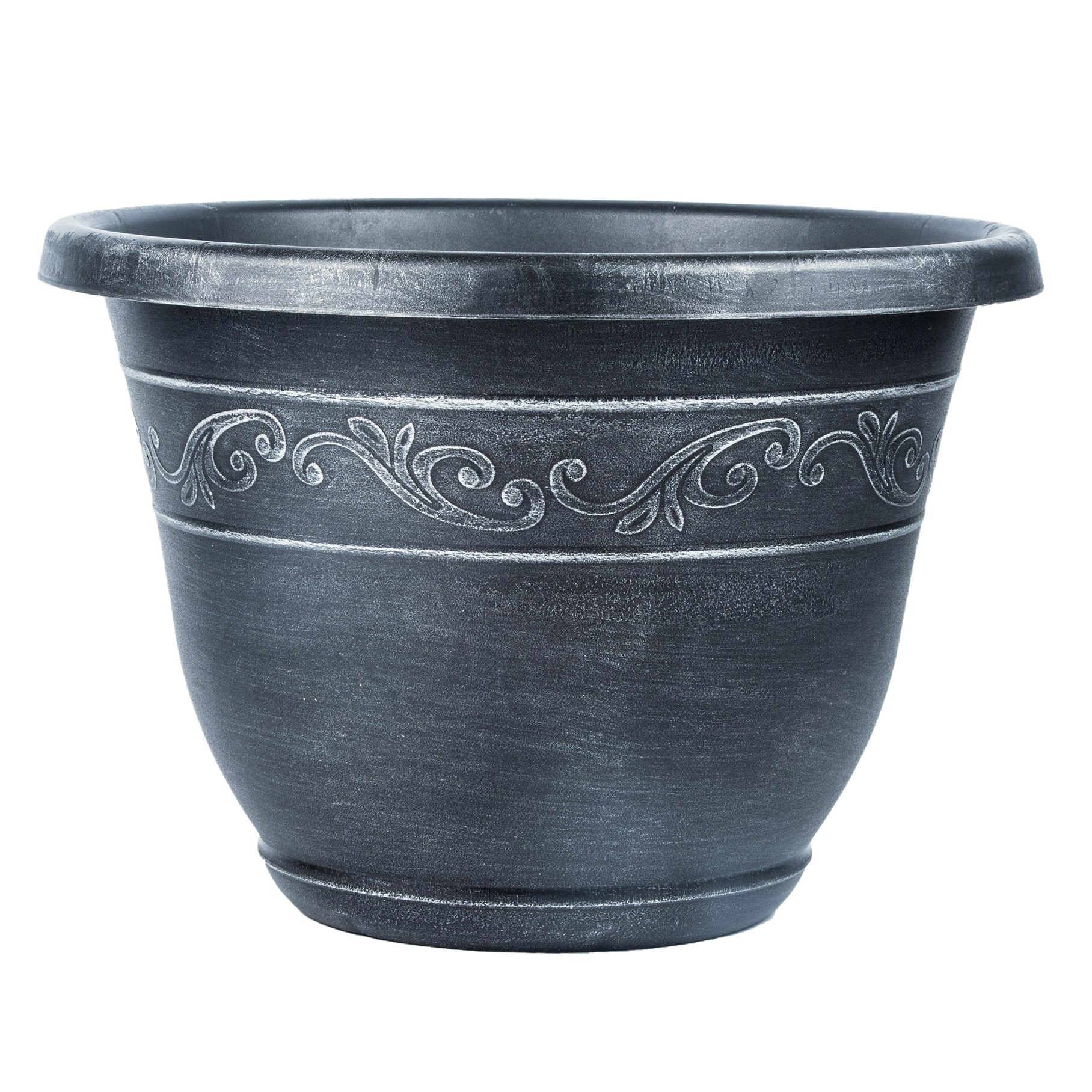 Grower Select 14.00 Kacey Planter Silver Wash 18 Liter 4.76gal - 15.98in OD x 11.22in H — Case of 24