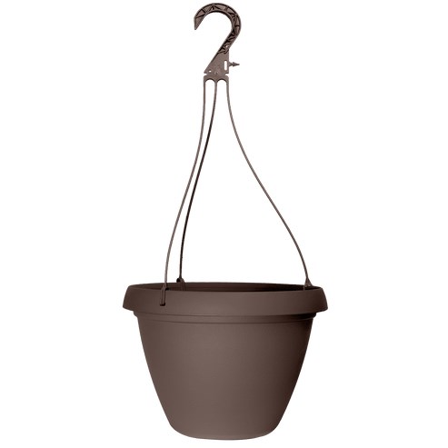 Grower Select 10.50 Cove Combo Hanging Basket, with Hanger, Cappuccino, 10.51in OD x 6.75in H, 1.68Gallon — Single Unit