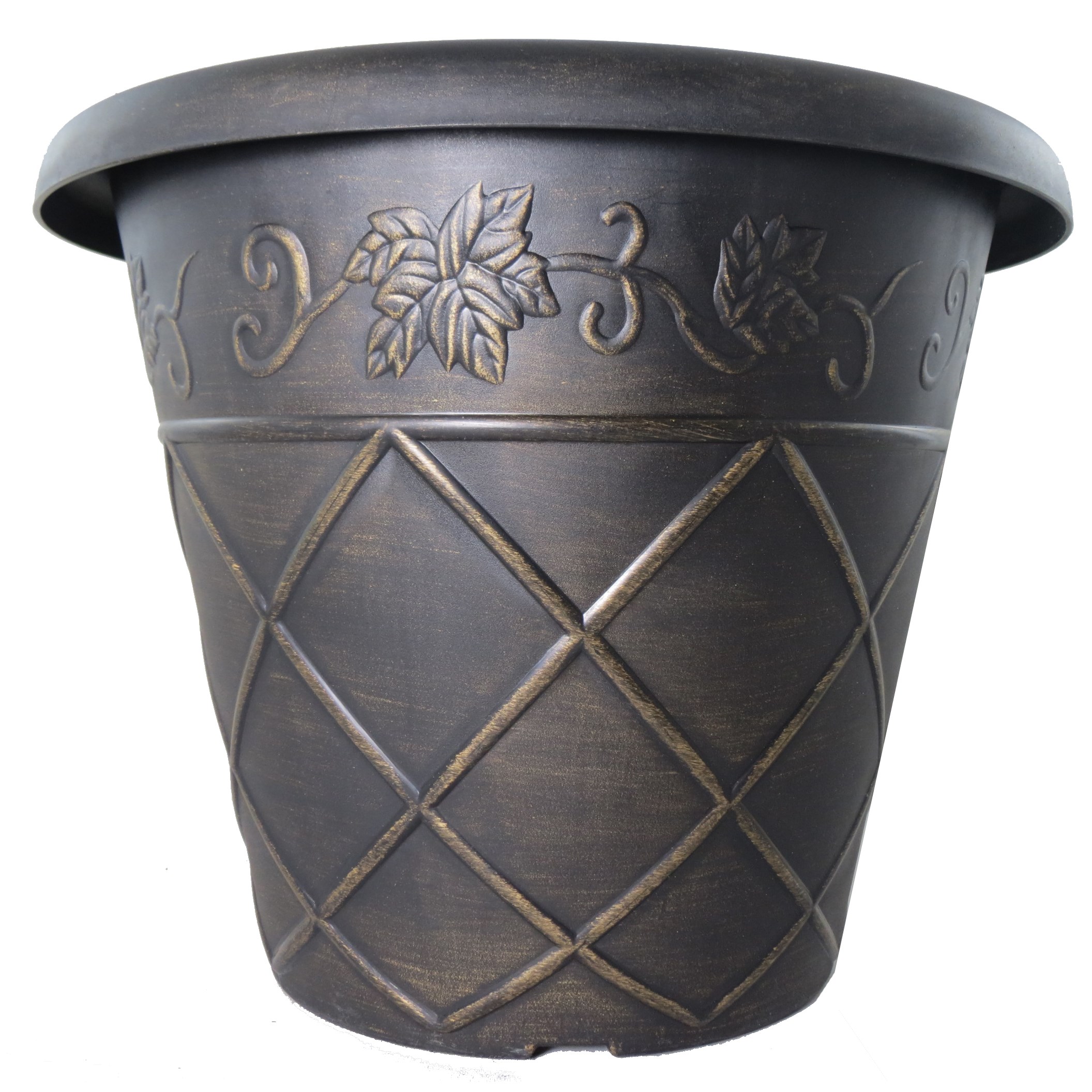 Grower Select 18.00 Lattice Pot Black / Bronze 7.45gal — Case of 15