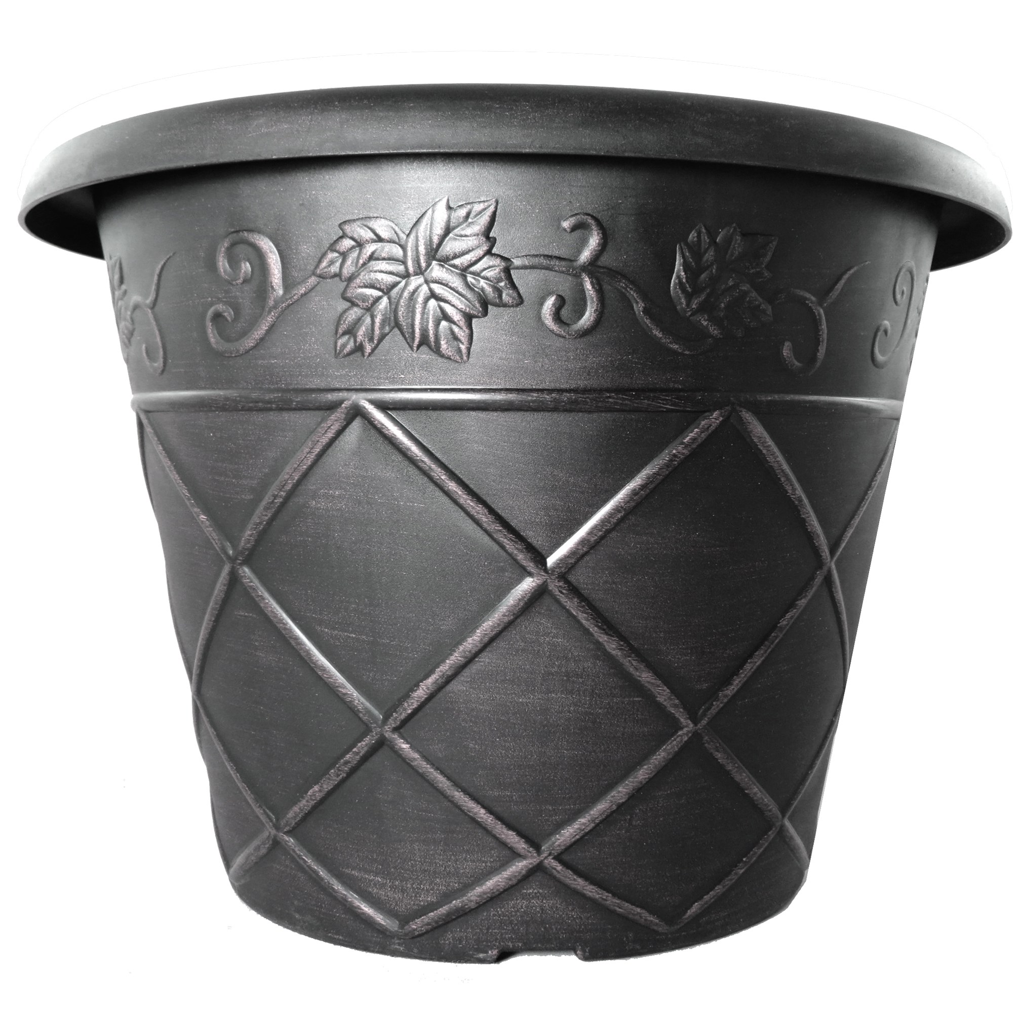 Grower Select 18.00 Lattice Pot Black / Silver 7.45gal — Case of 15