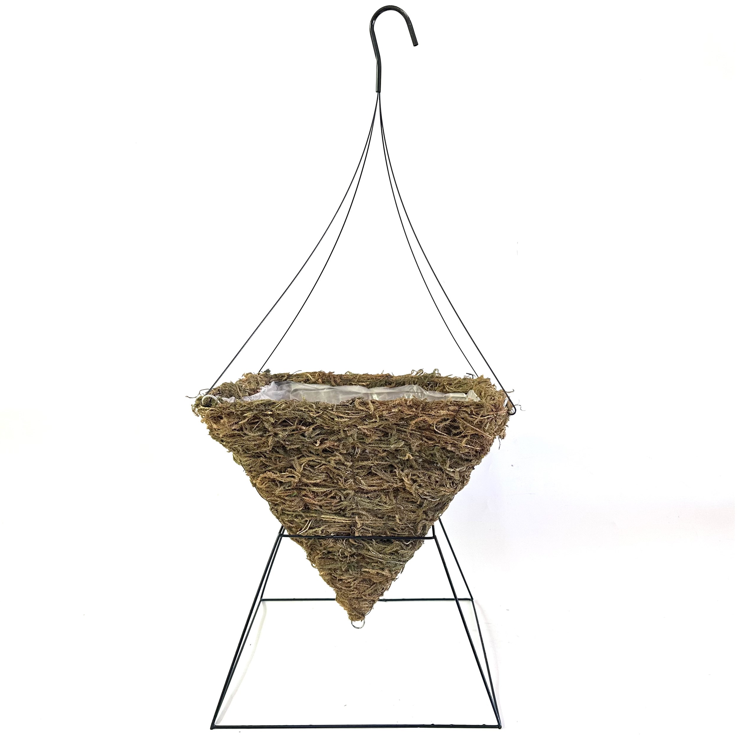 Grower Select 14.00 Square Cone Grass Hanging Basket w/ Wire Hanger — Case of 20