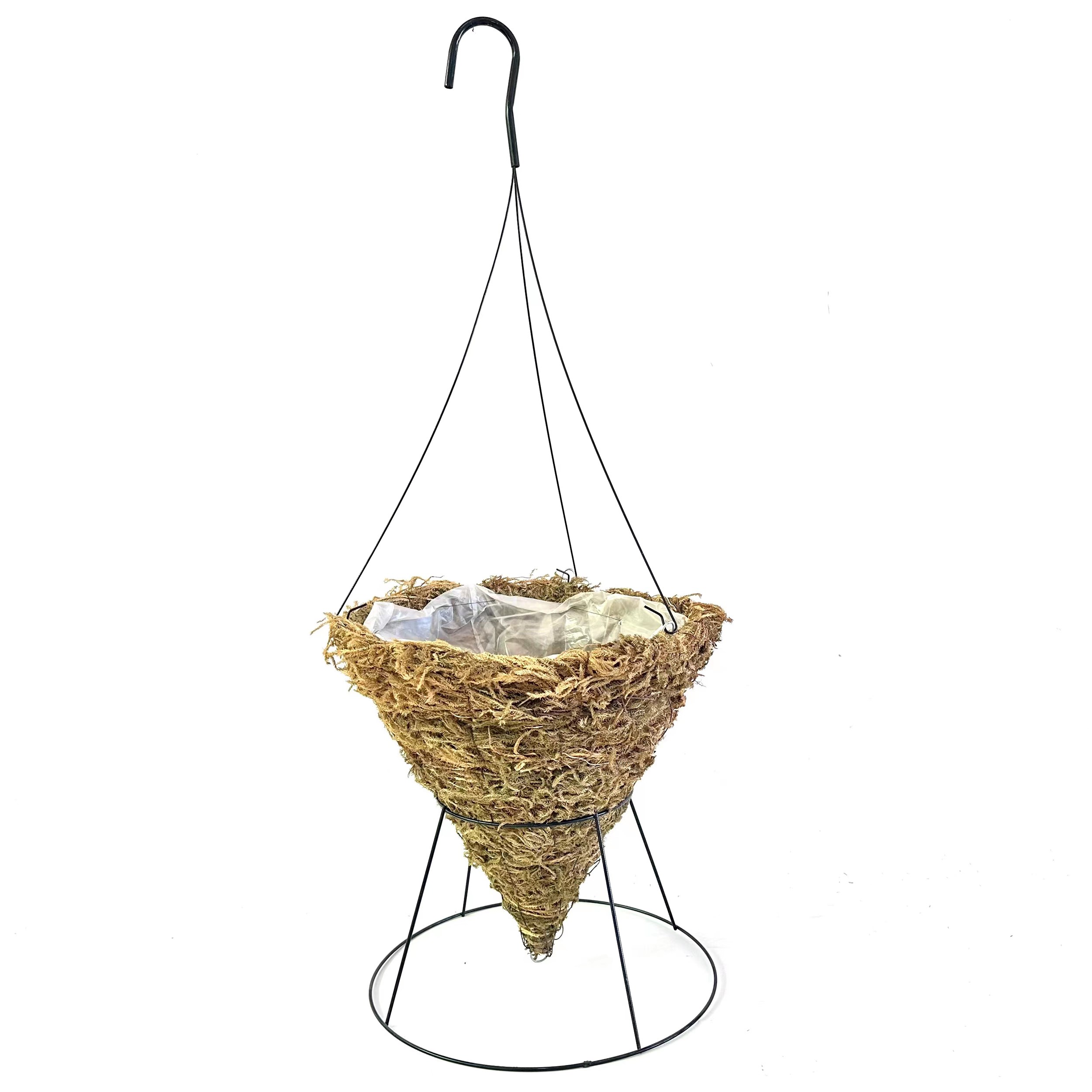 Grower Select 12.00 Round Cone Grass Hanging Basket w/ Wire Hanger — Case of 20