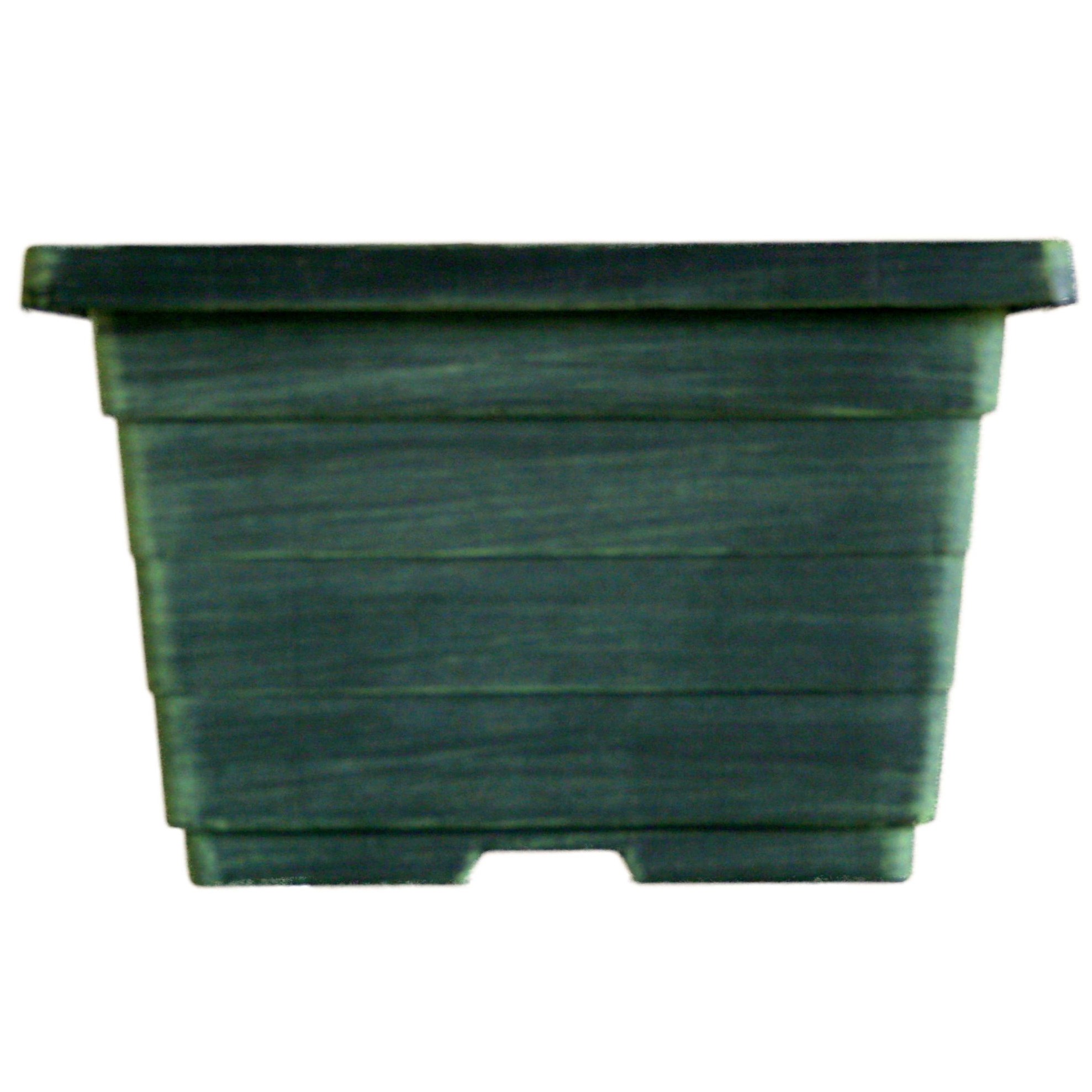 Grower Select 09.50 Square Sienna Pot Black / Green — Case of 60