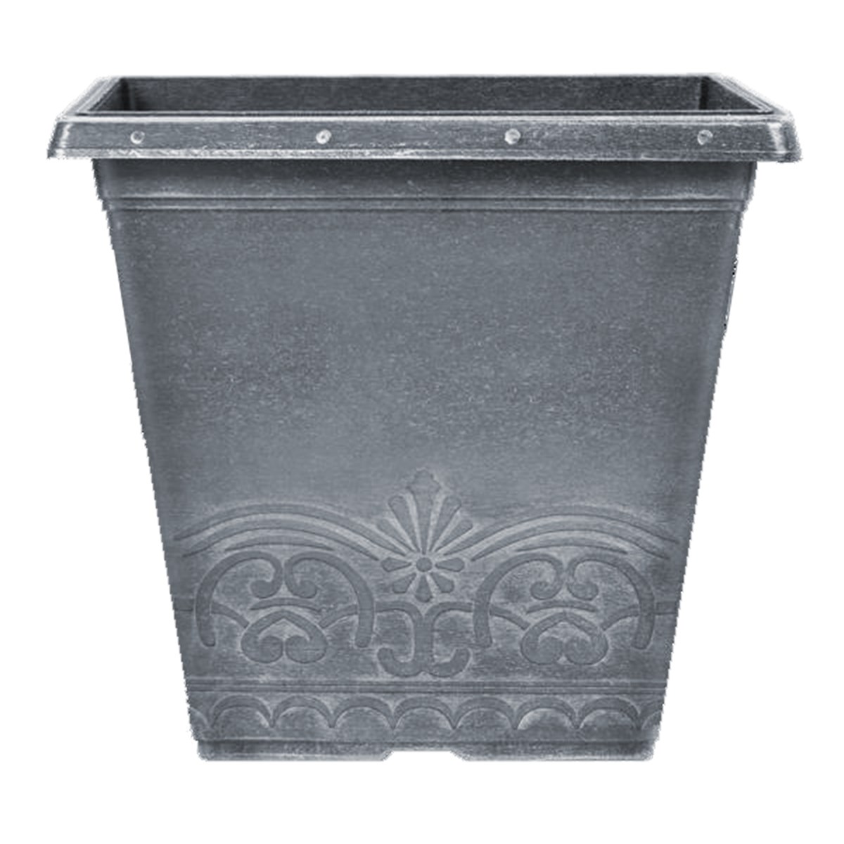 Grower Select 10.00 Winchester Square Planter Aged Black , 10.2in OD x 9.3in H x 6.4in BD, 9.5 Liters, 2.5 Gallons — Case of 58