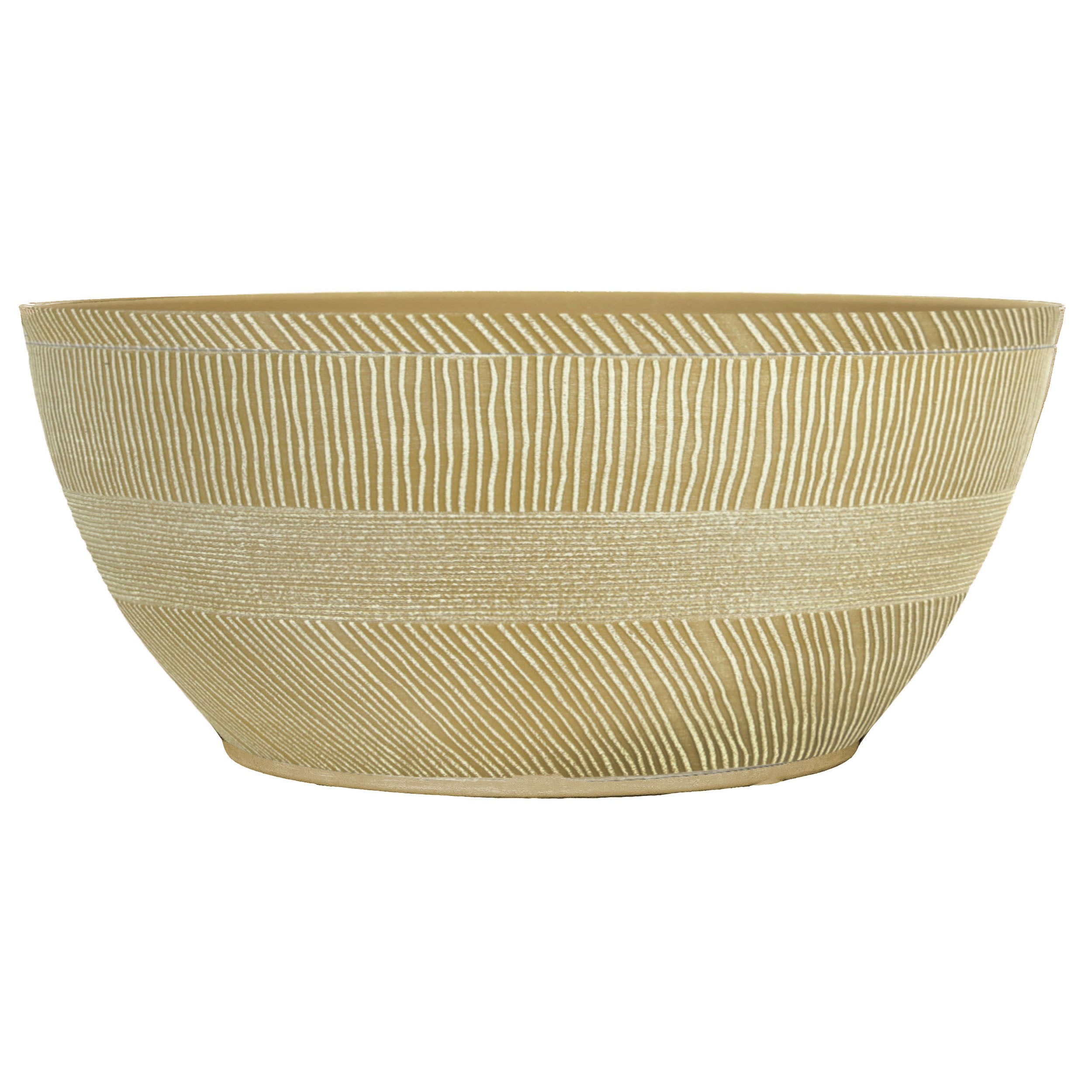Grower Select 14.00 Sandthatch Bowl Powdered Ginger 2.8gal - 14in OD x 6in H x 8.66in BD — Case of 20