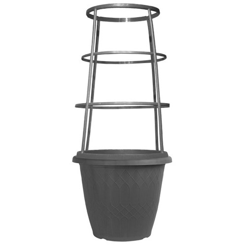 Grower Select 15.00 Empire with Cage Round, Black, 15.00in OD x 33.07in H. 5.5 Gallon — Single Unit