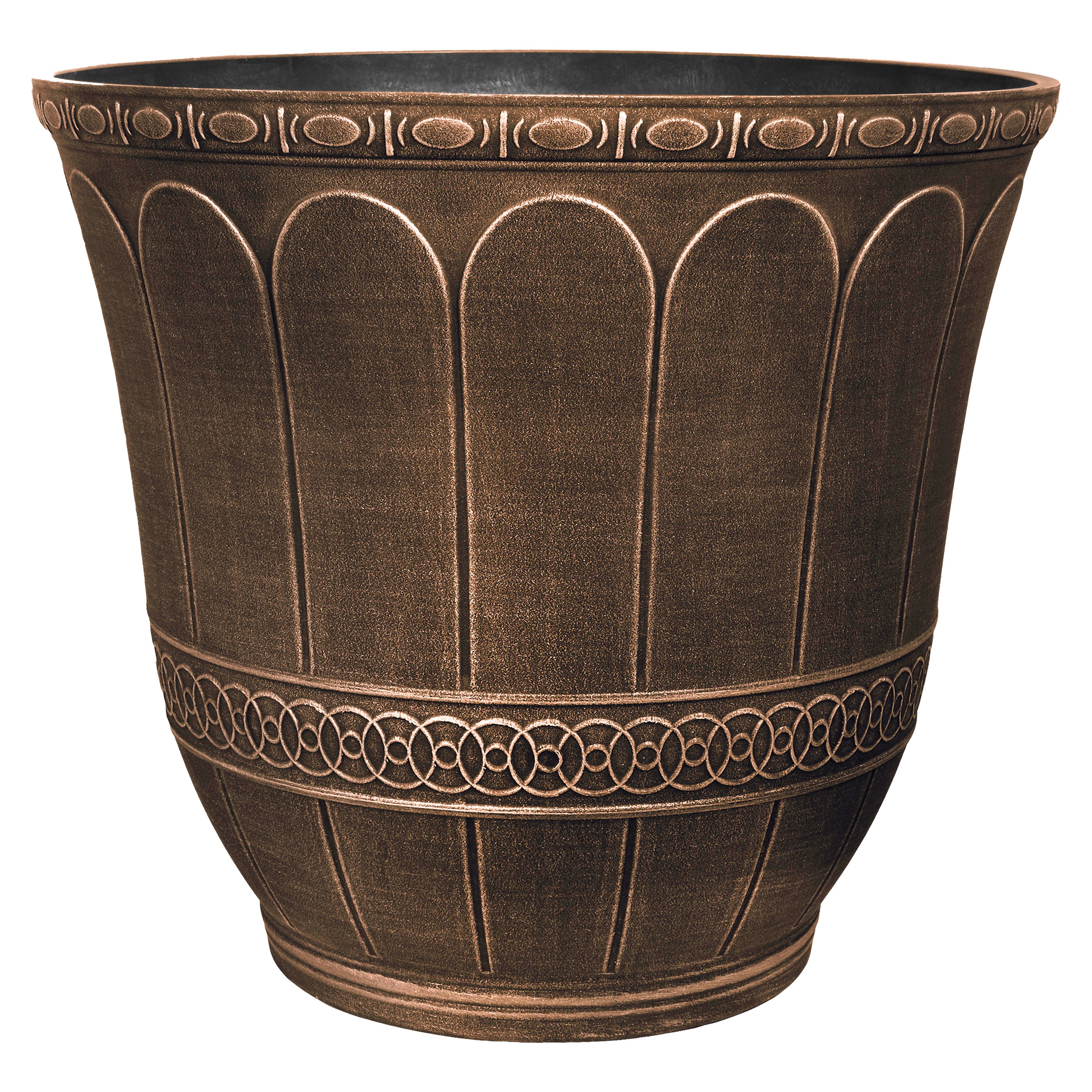 Grower Select 16.00 Scalloped Flare Planter Warm Copper 7.7gal - 16in OD x 14.2in H — Case of 18