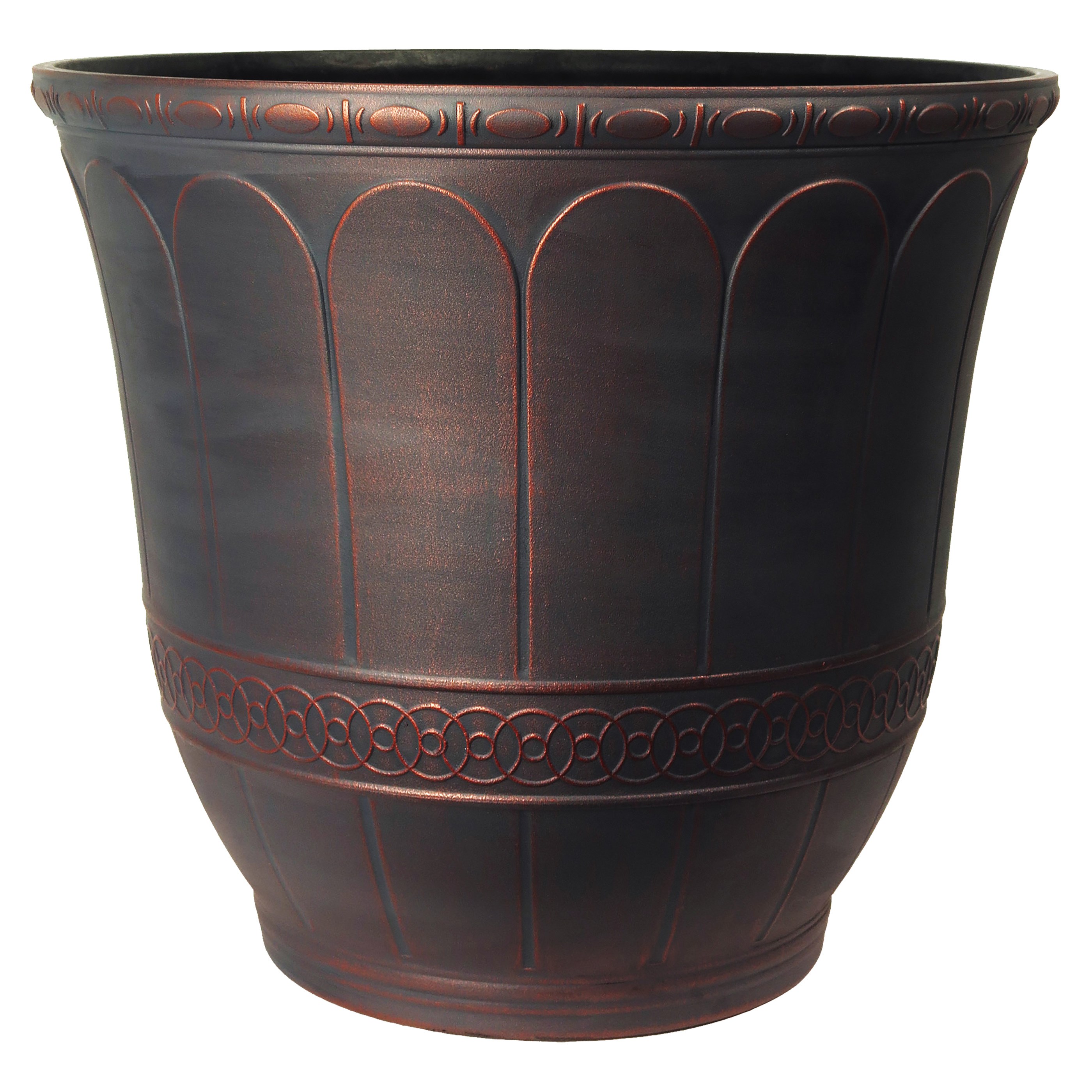 Grower Select 13.00 Scalloped Flare Planter Vintage Copper 4.1gal - 13in OD x 11.5in H — Case of 25