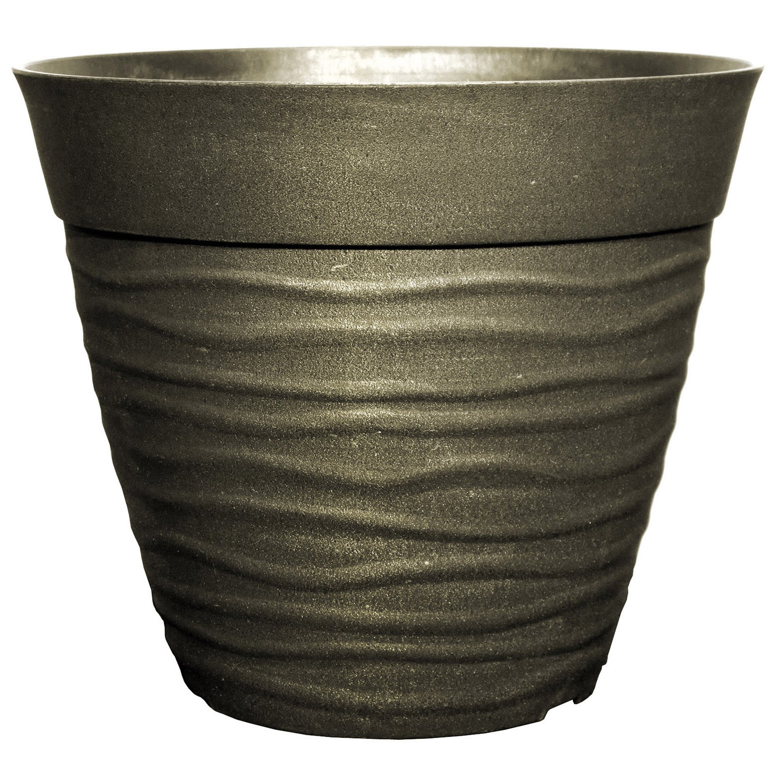 Grower Select 12.00 Dune Flat Rim Planter Brushed Champagne — Case of 25