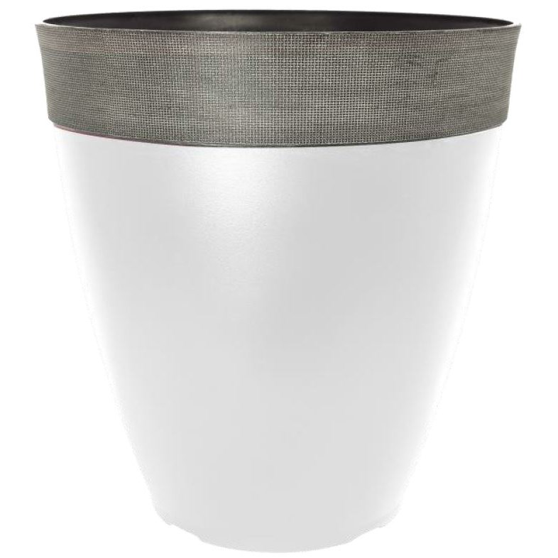 Grower Select 14.00 Gala Tall Planter High Gloss White With Chalk Rim 7gal - 14in OD X 15in H — Case of 9