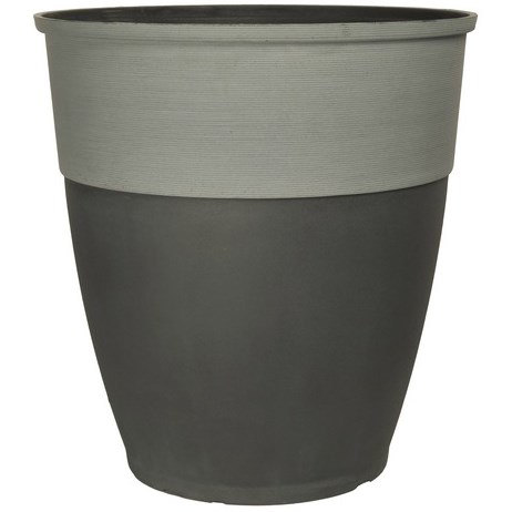 Grower Select 14.00 Hendrix Round Planter, Aged Black, 14.49in OD x 15.00in H, 5.9 Gallon — Single Unit