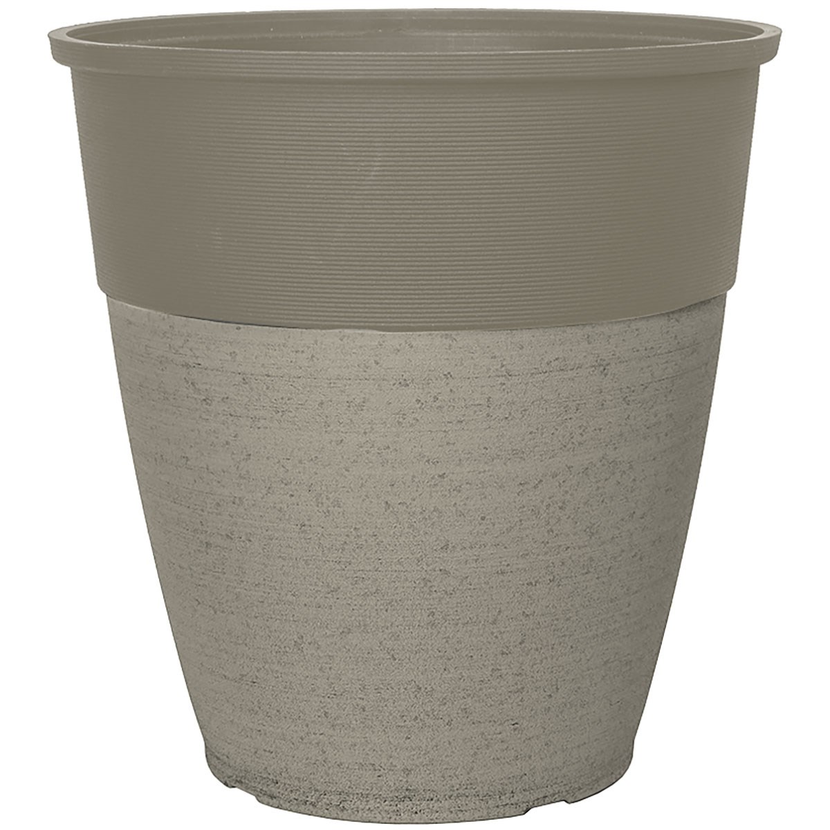 Grower Select 14.00 Hendrix Round Planter, Stone Fusion, 14.49in OD x 15.00in H, 5.9 Gallon — Single Unit