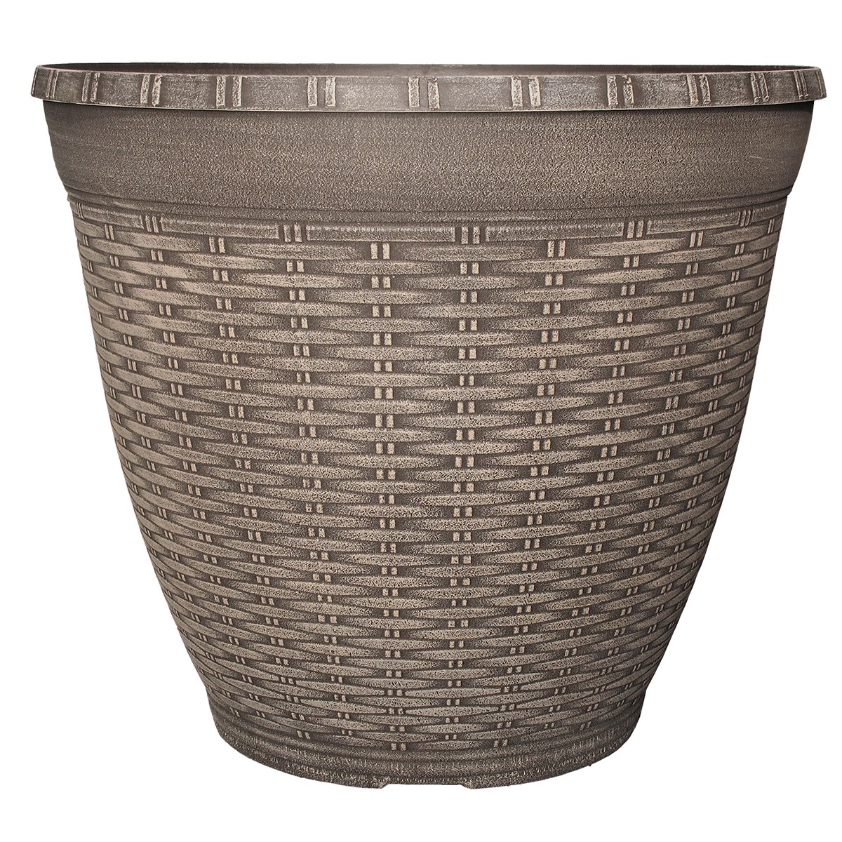 Grower Select 17.00 Wicker Pot Round Coffee Cream , 17in OD x 14.5in H x 9.45in BD, 34.2 Liters, 9 Gallons — Case of 22