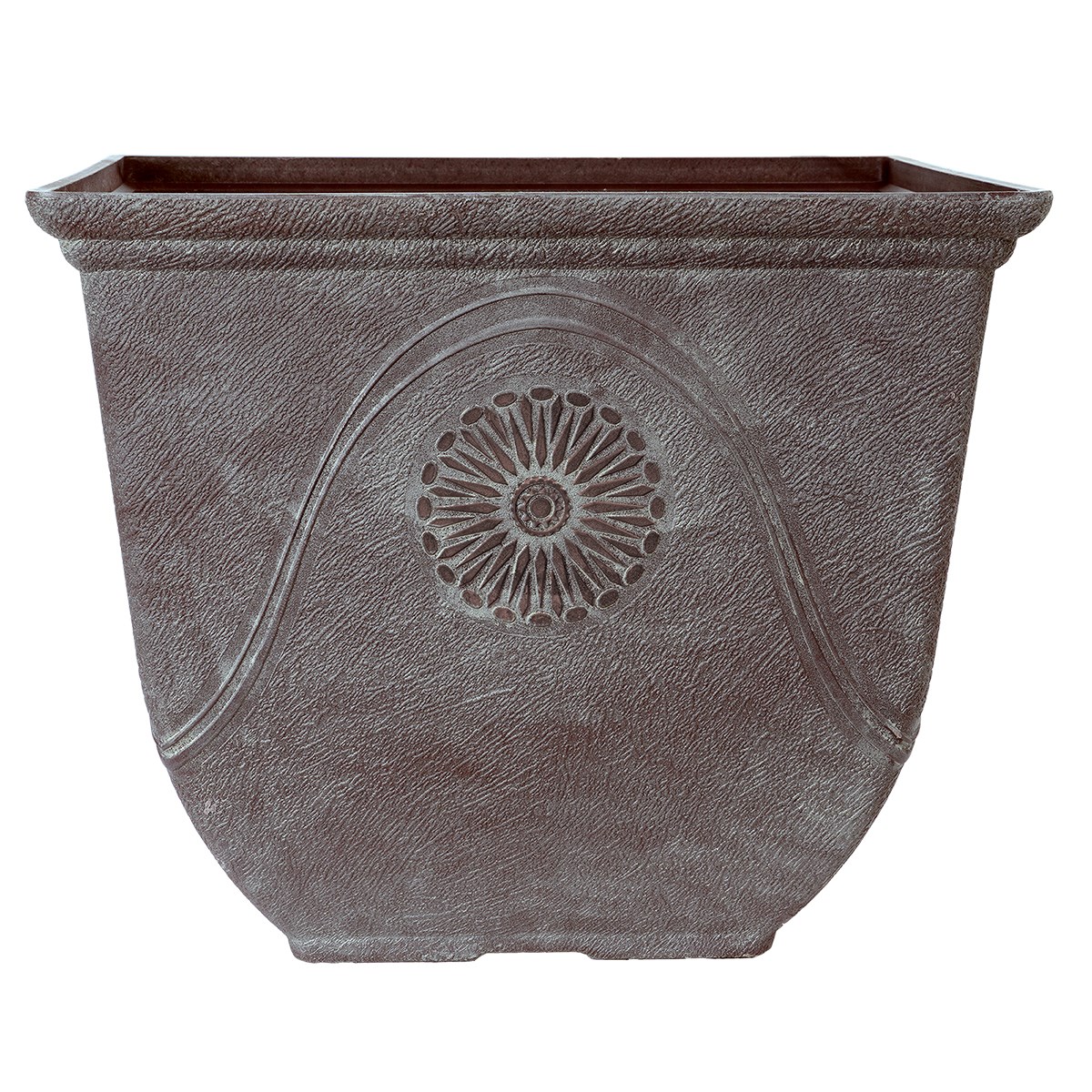 Grower Select 14.50 Anaheim Square Planter Antique Slate , 14.5in OD x 12.0in H x 7.5in BD, 25.2 Liters. 6.7 Gallons — Case of 15