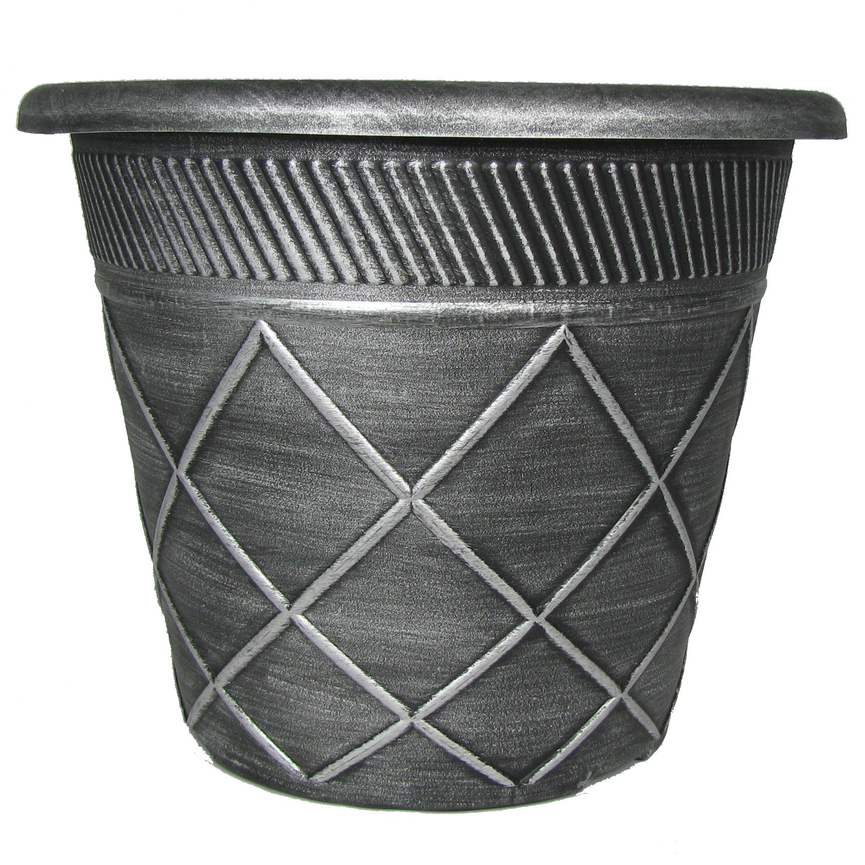 Grower Select 12.00 Deb Lattice Pot Black / Silver — Case of 40