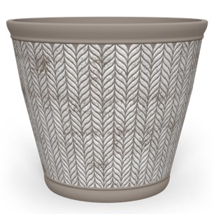 Grower Select 18.00 Whale Tail Round Planter Cappuccino w/White , 17.6in OD x 14.19in H, 8.7 Gallons — Case of 13