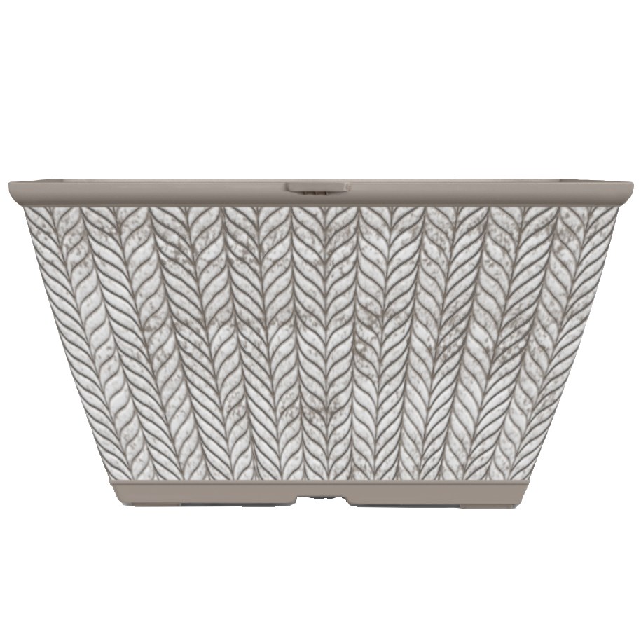 Grower Select 14.87 Whale Tail Window Box Cappuccino W/White , 14.87in OD x 8.94in BD x 7.07in H, 2.48 Gallons — Case of 20