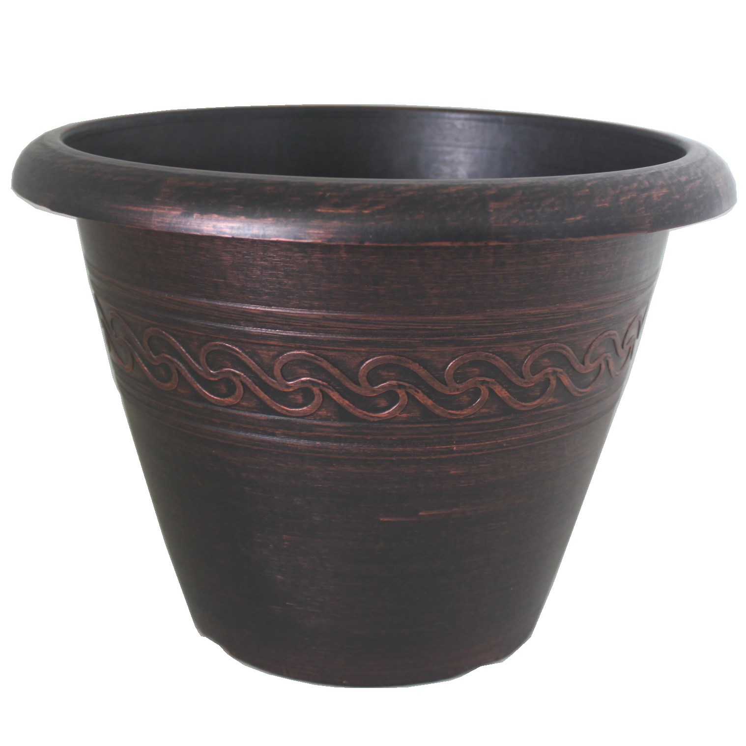 Grower Select 16.00 Wave Planter Copper Brush on Black 4.65gal - 16in OD x 11.8in H x 8.56in BD — Case of 25