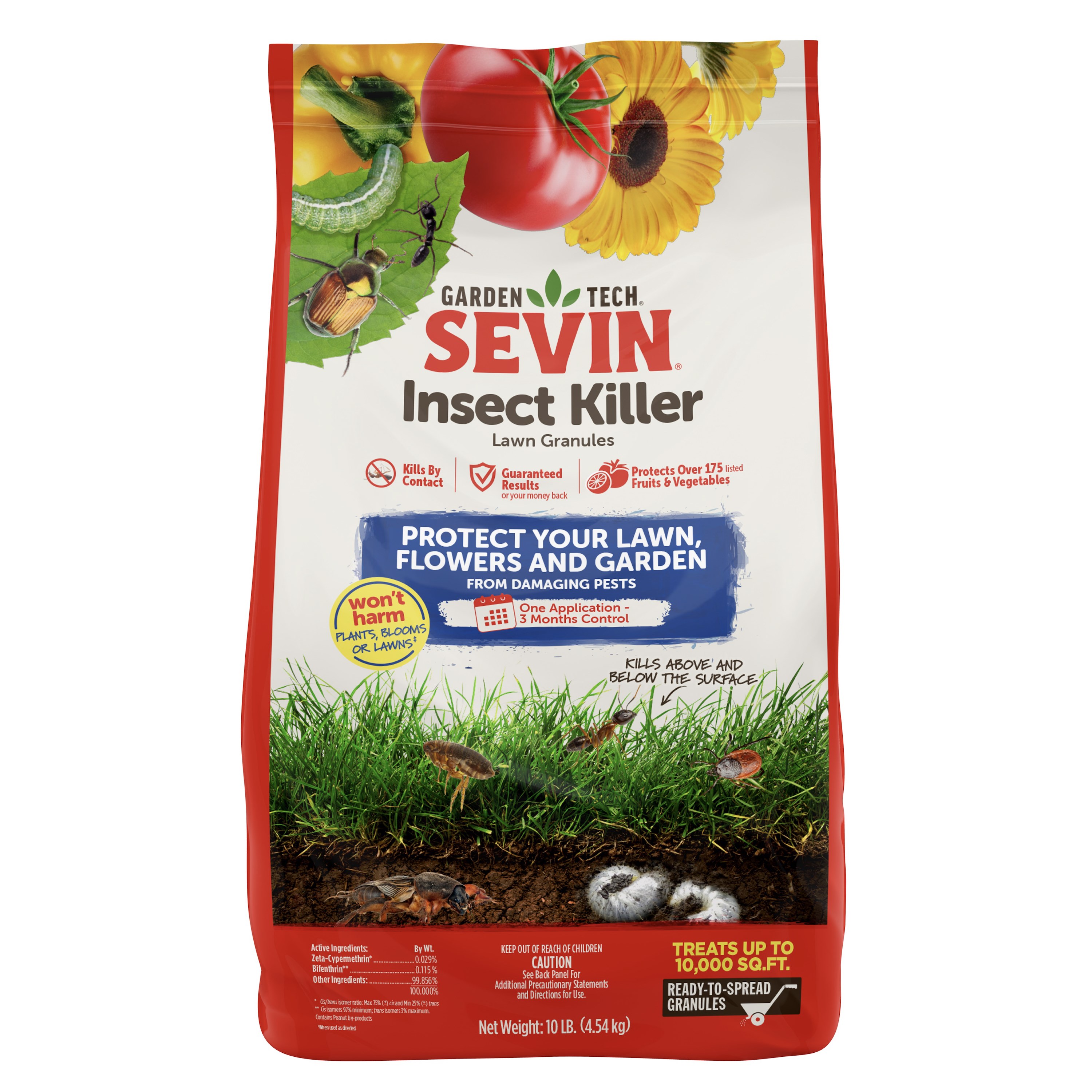 GardenTech 10lb Sevin Insect Killer Lawn Zeta-Cypermethrin Granules — priced per each; minimum 4; multiples of 4