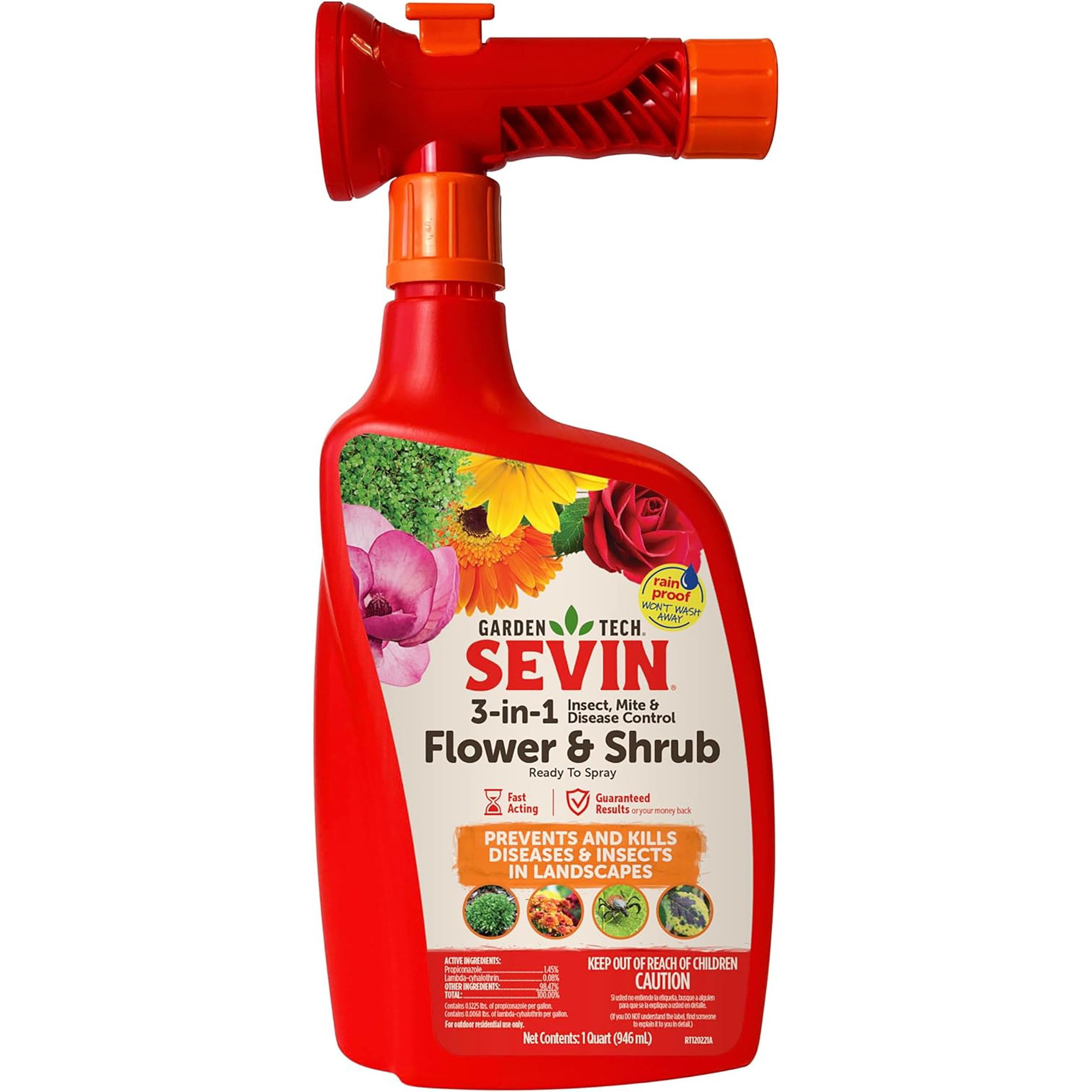GardenTech 32oz Sevin 3-in-1 Flower & Shrub Lambda-Cyhalothrin Ready to Spray — priced per each; minimum 6; multiples of 6
