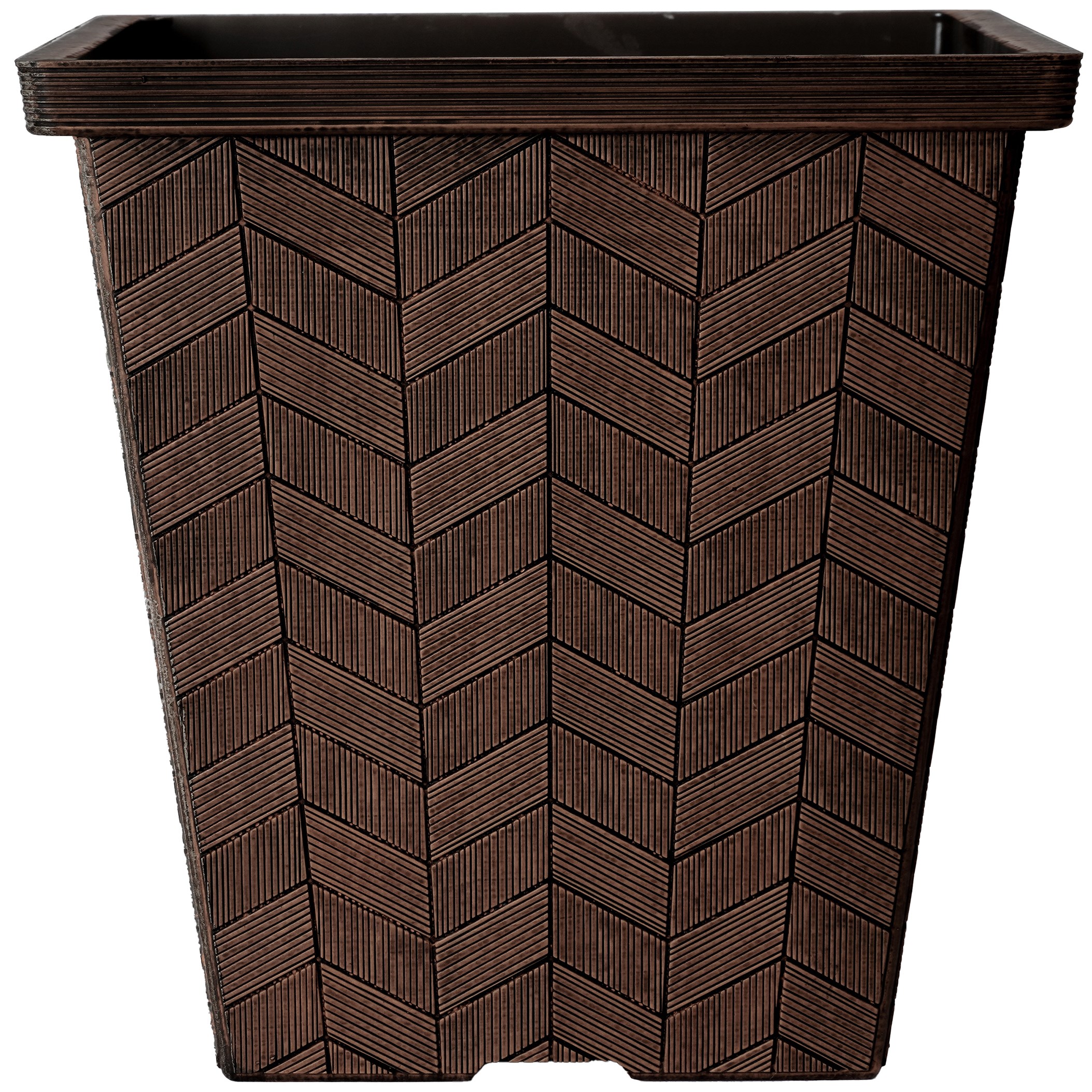 HC 14" Borden Square Low Planter Chestnut — priced per each; minimum 12; multiples of 12