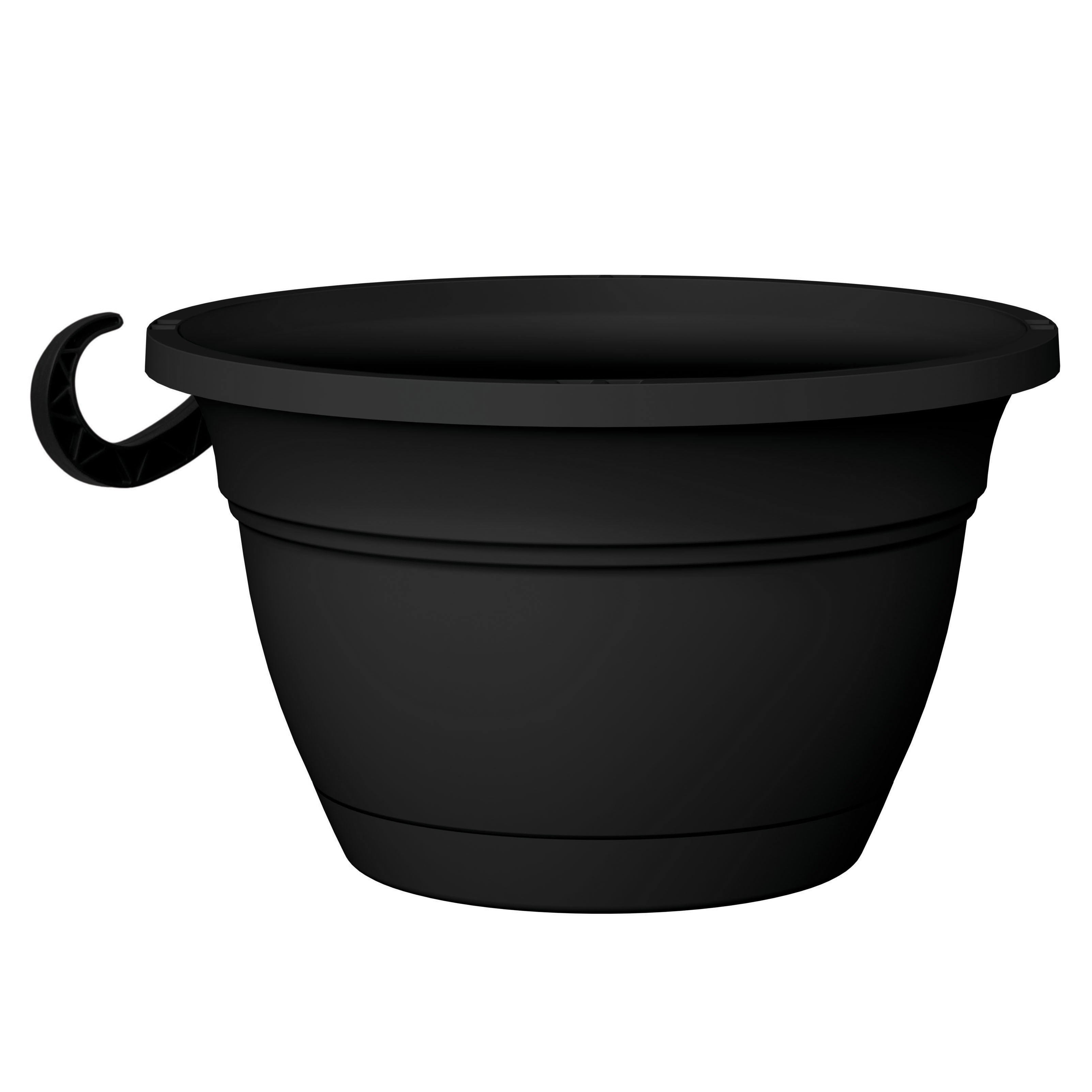 HC 12" Eclipse Round Hanging Basket Black — priced per each; minimum 10; multiples of 10