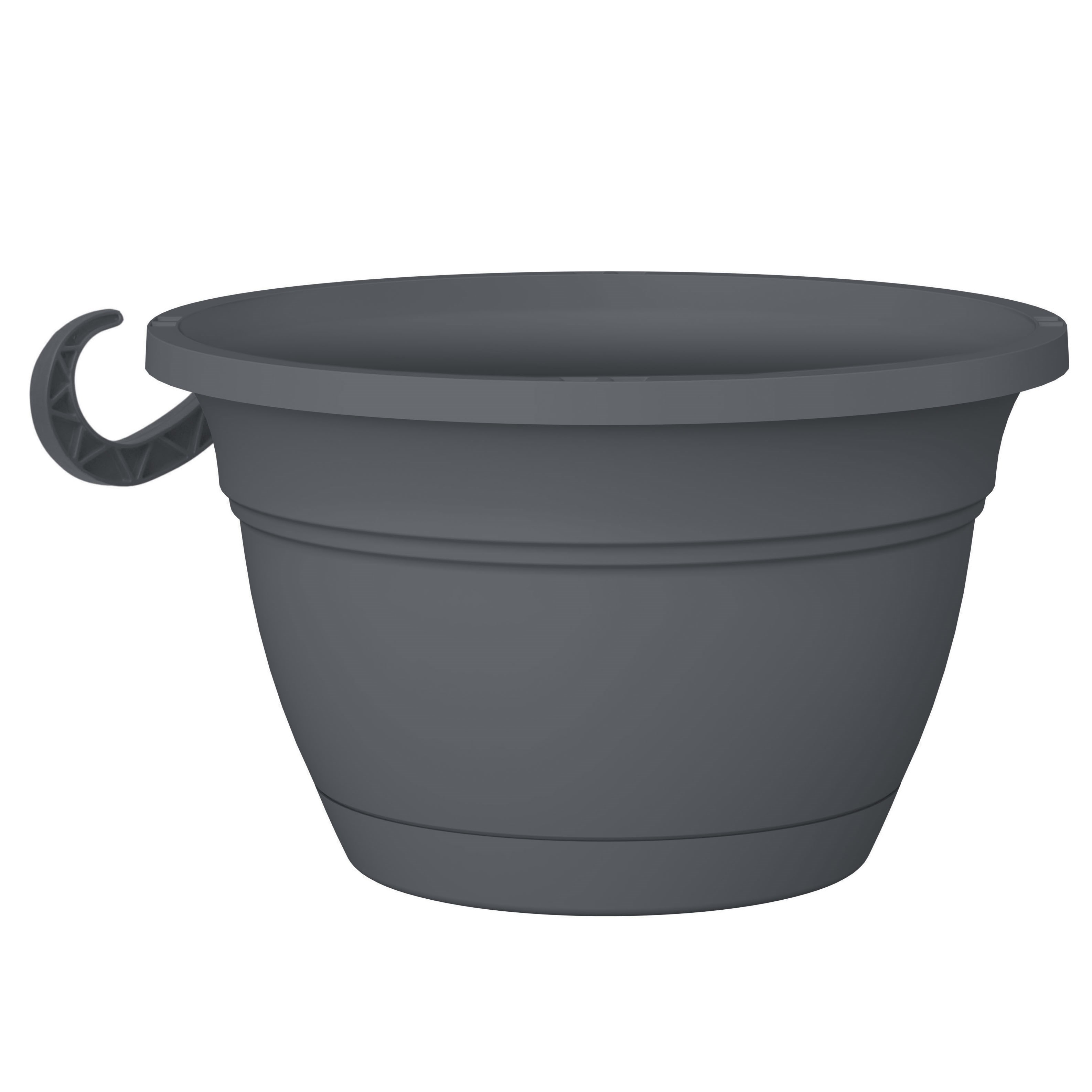 HC 12" Eclipse Round Hanging Basket Warm Gray — priced per each; minimum 10; multiples of 10