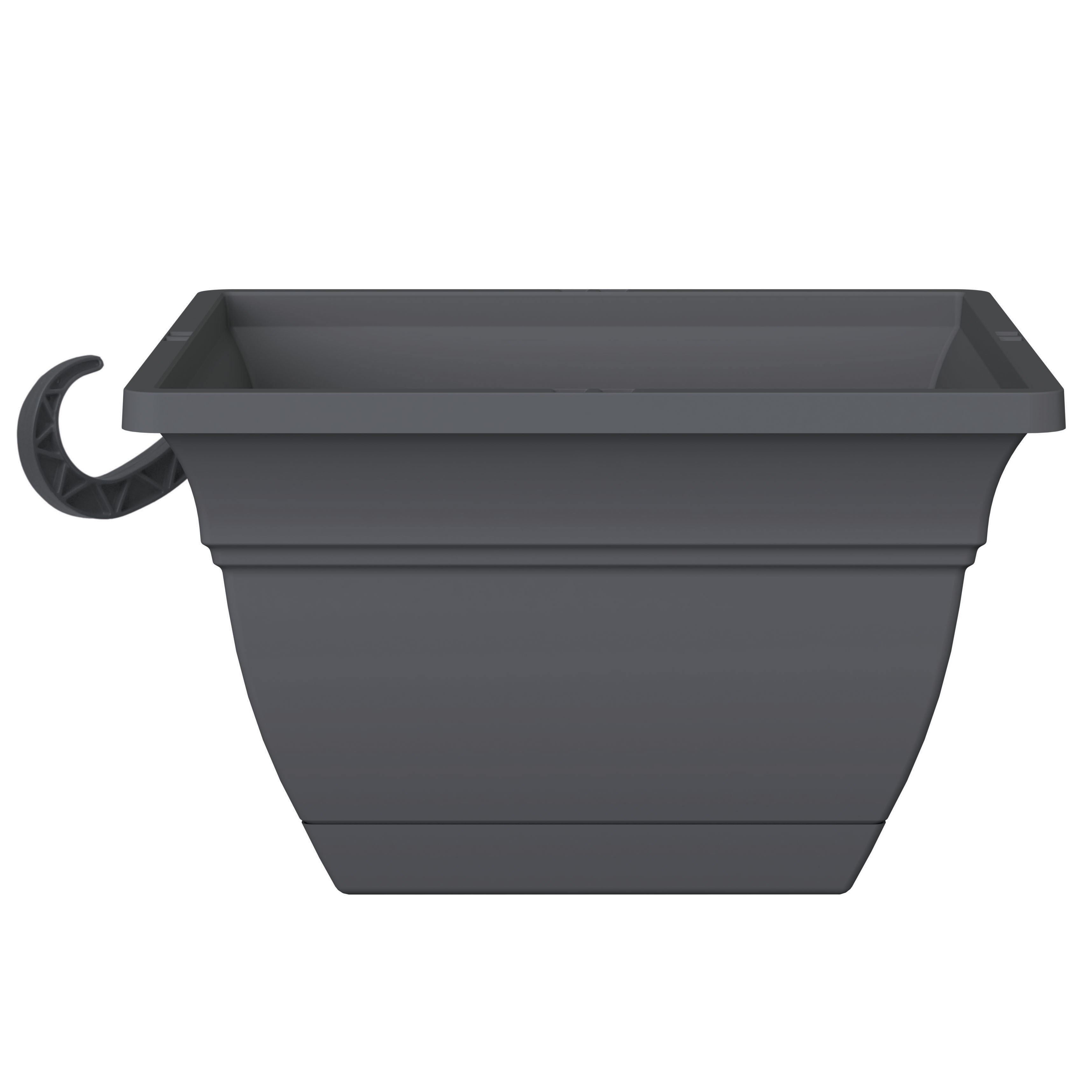 HC 12" Eclipse Square Hanging Basket Warm Gray — priced per each; minimum 10; multiples of 10