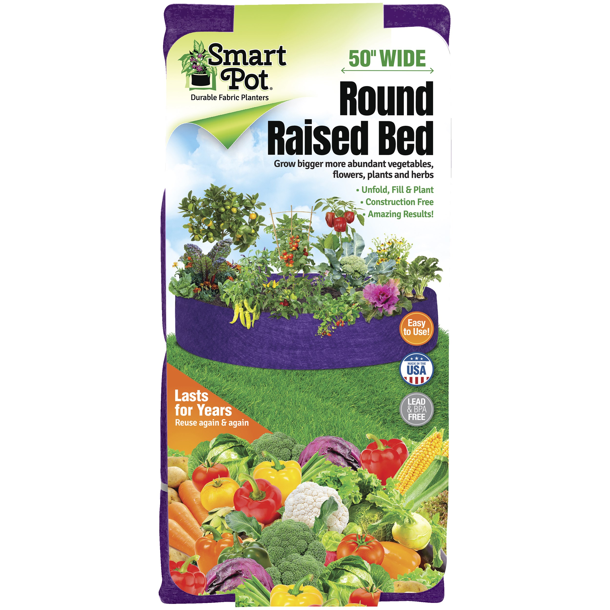 Smart Pot Round Raised Bed 50" Purple — priced per each; minimum 10; multiples of 10