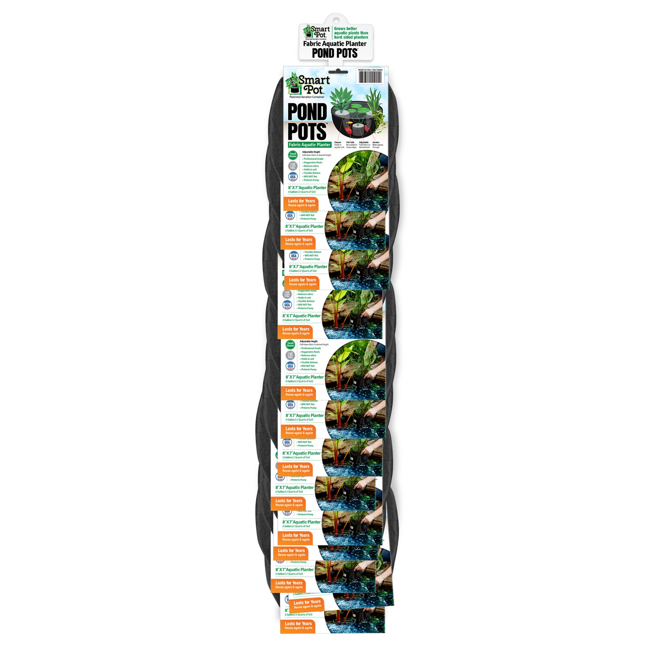 Smart Pot 12pc Pond Pot Black Asst Sizes Clip Strip (6 Each 2 gal 3 gal)