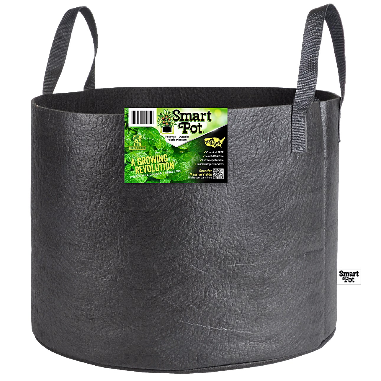 Smart Pot 20gal Black w/ Handles Bulk Box