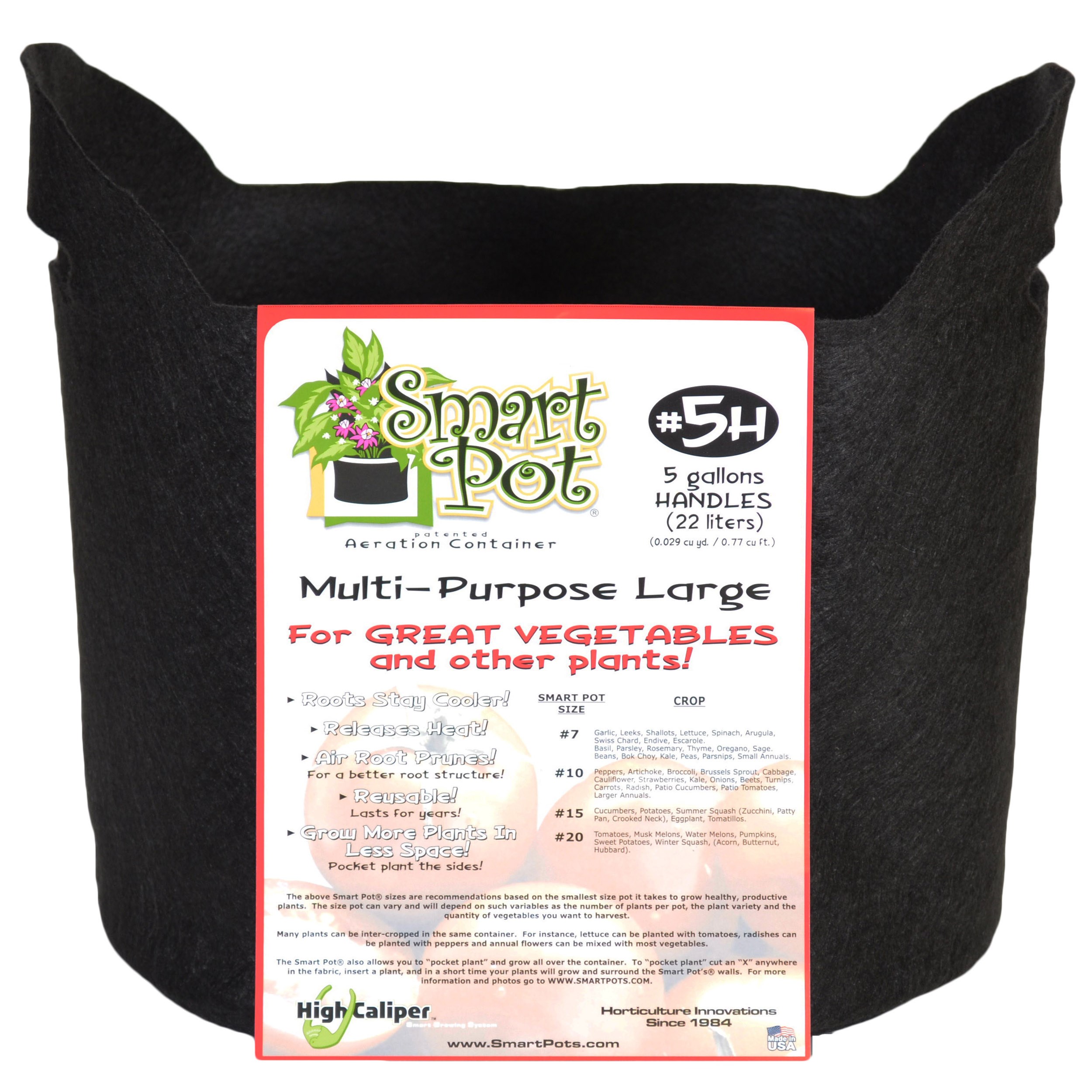 Smart Pot 5gal Multi Purpose Large With Handles — priced per each; minimum 12; multiples of 12