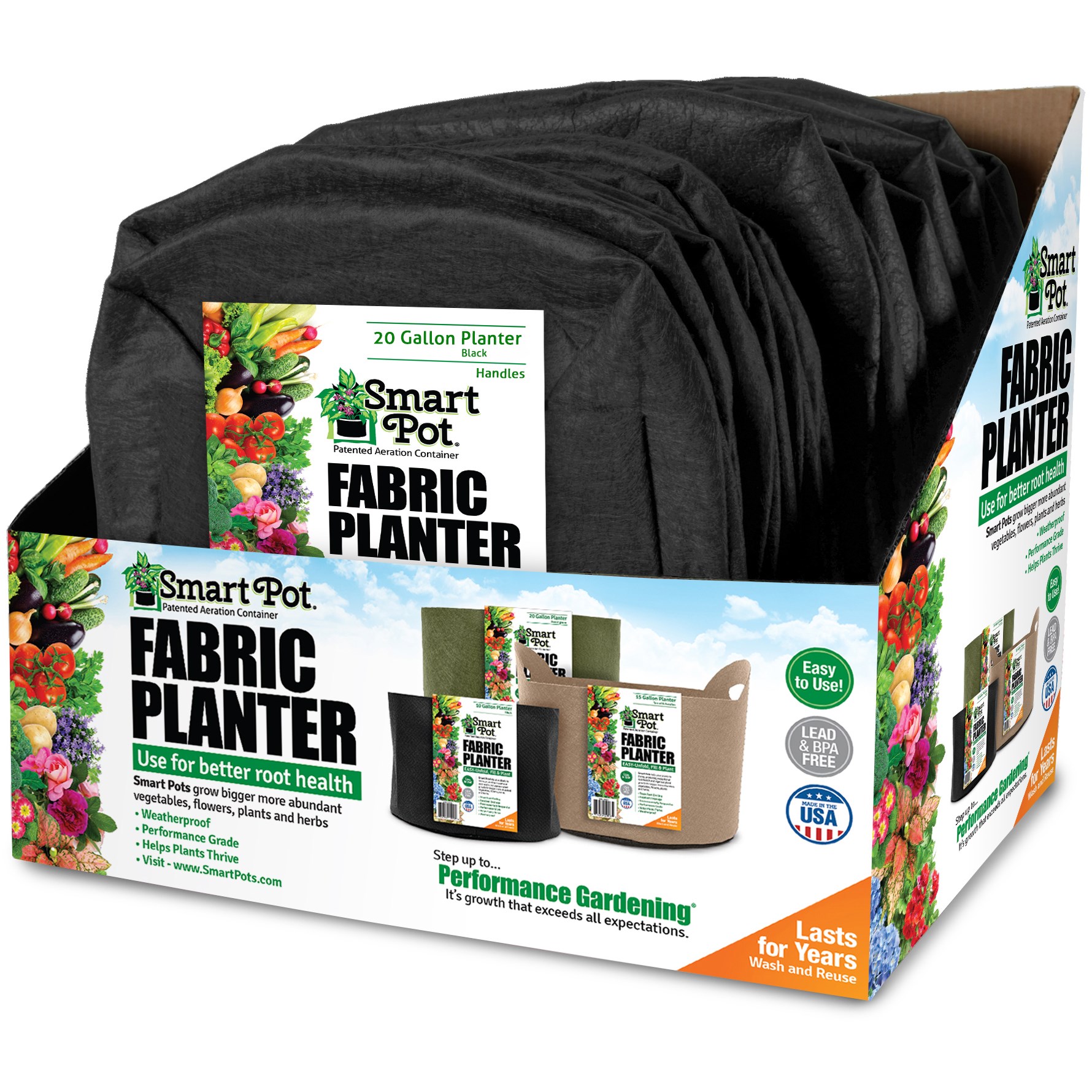 Smart Pot 20gal Tomato & Melon Grower With Display Box — priced per each; minimum 12; multiples of 12
