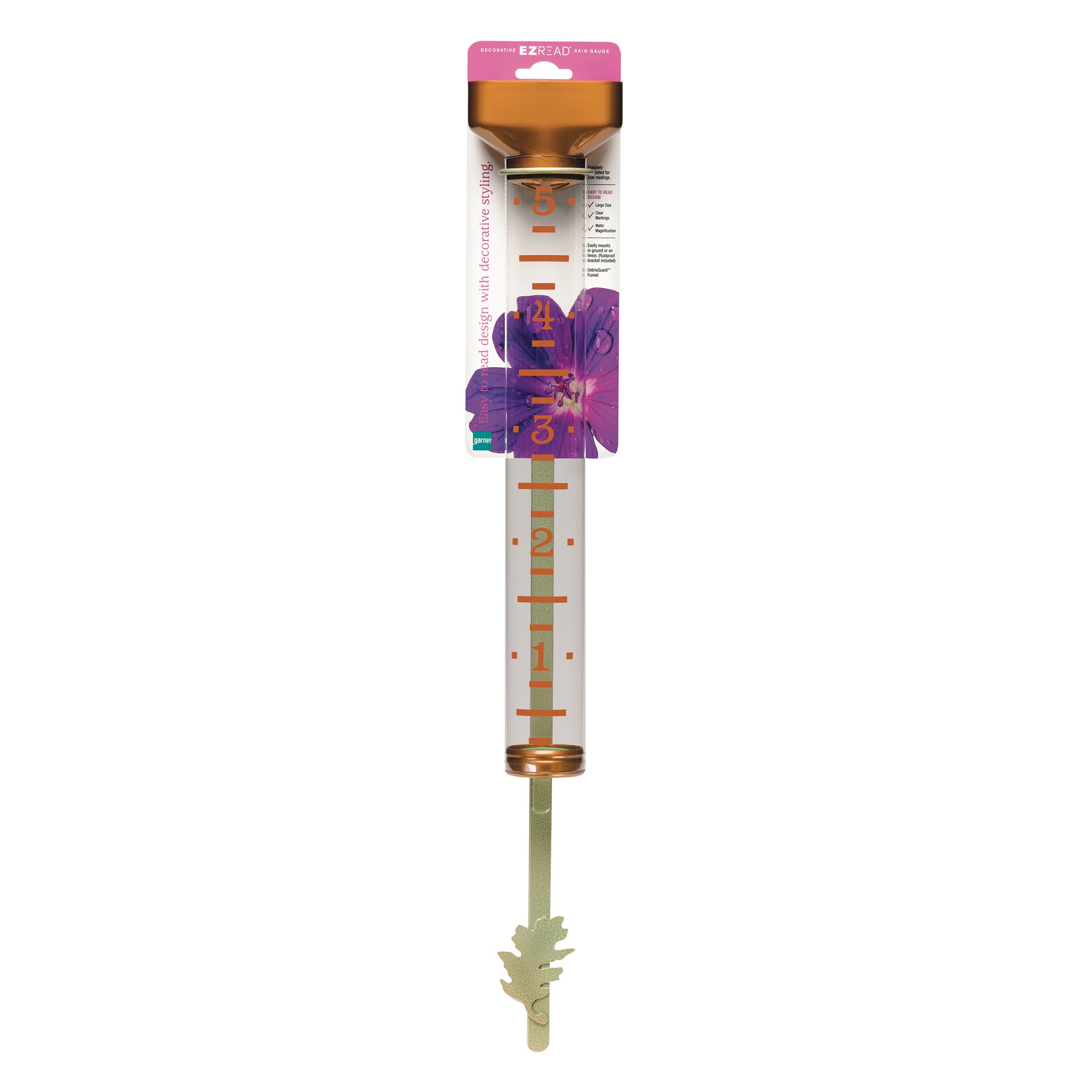 Headwinds 15" Deco EZ Read Rain Gauge Copper — priced per each; minimum 6; multiples of 6