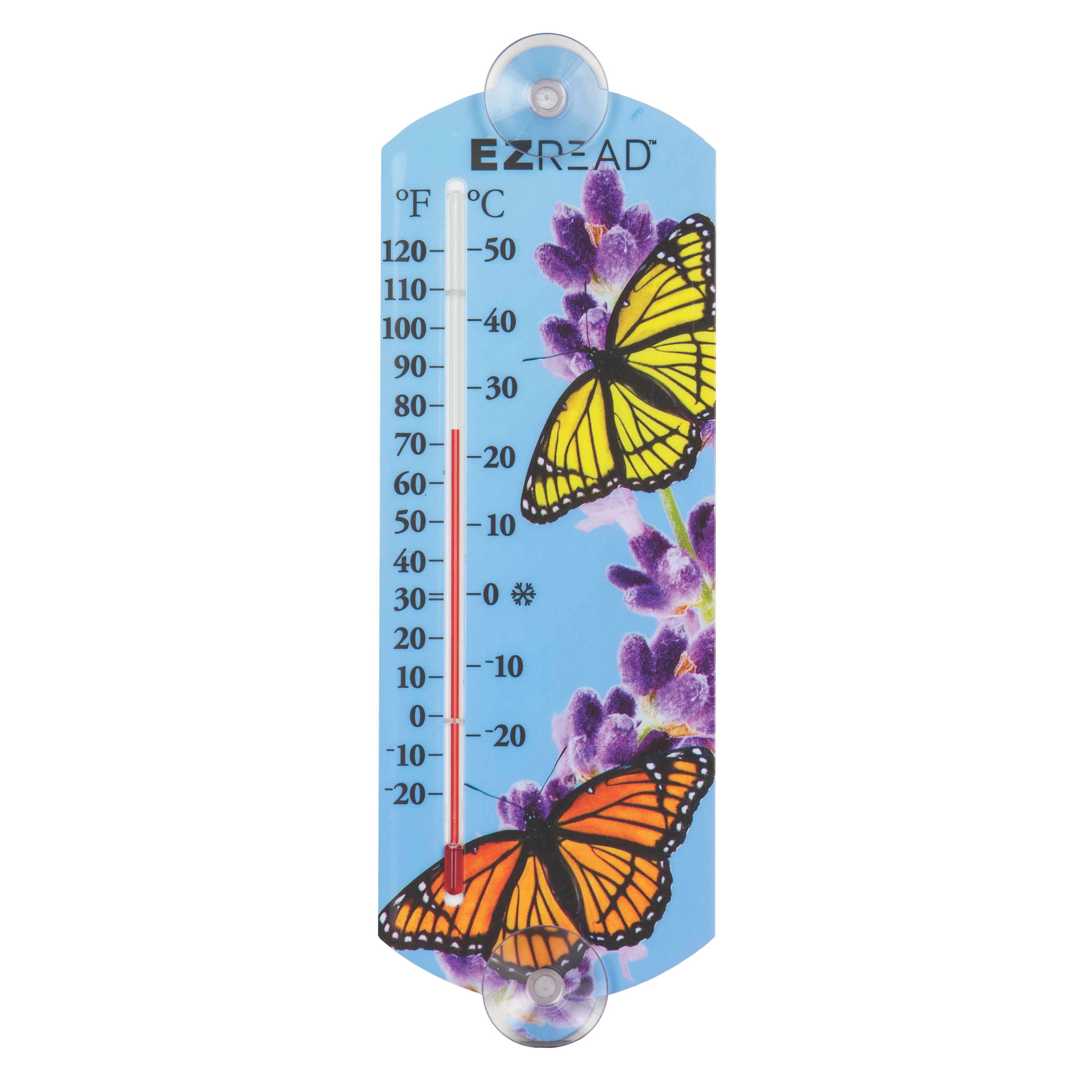 Headwind 10" EZ Read Deco In/Out Thermometer Butterflies — priced per each; minimum 10; multiples of 10