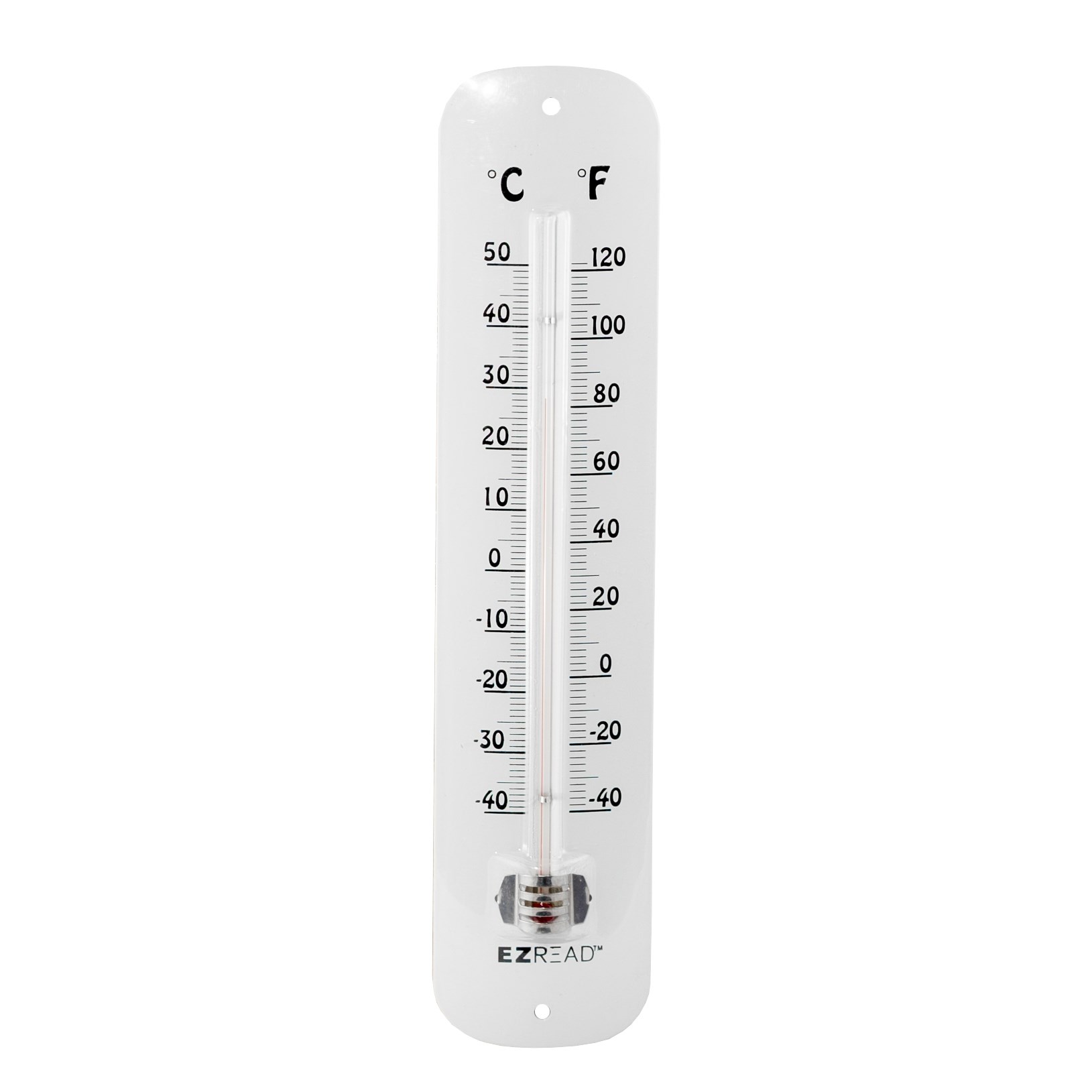 Headwind 12" EZ Read Metal Thermometer White Metal — priced per each; minimum 10; multiples of 10