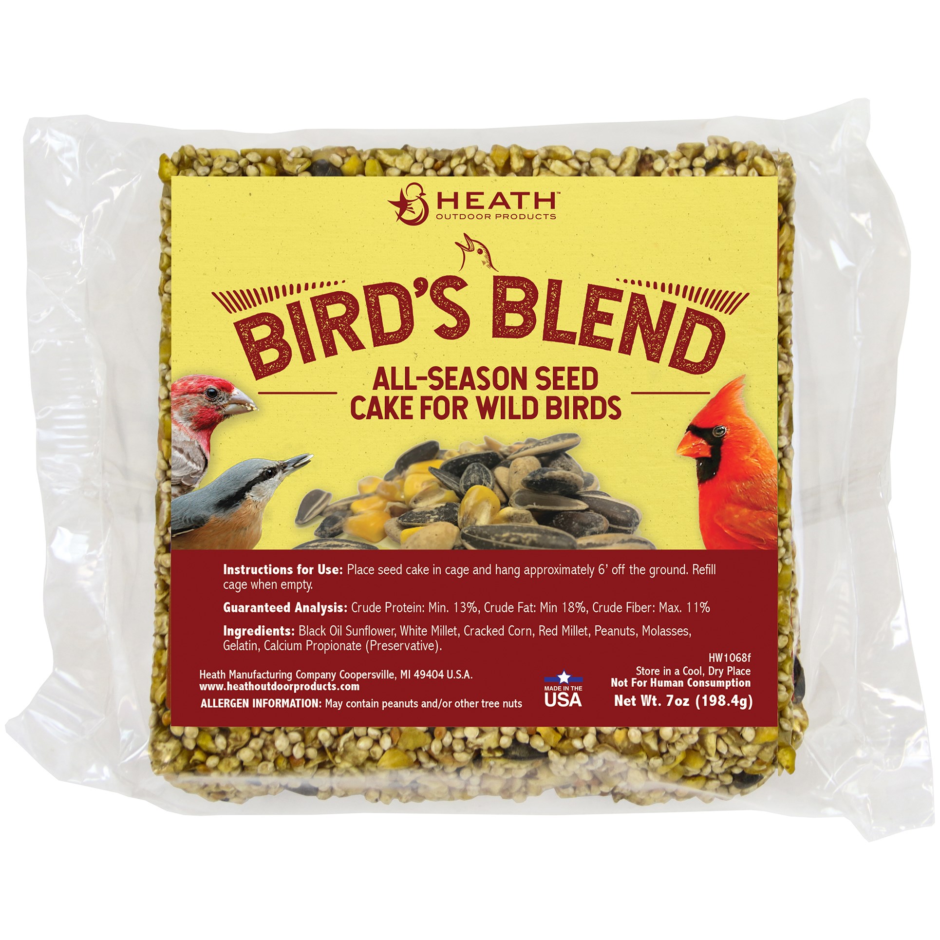 Heath 7oz Seed Cake Birds Blend — priced per each; minimum 8; multiples of 8