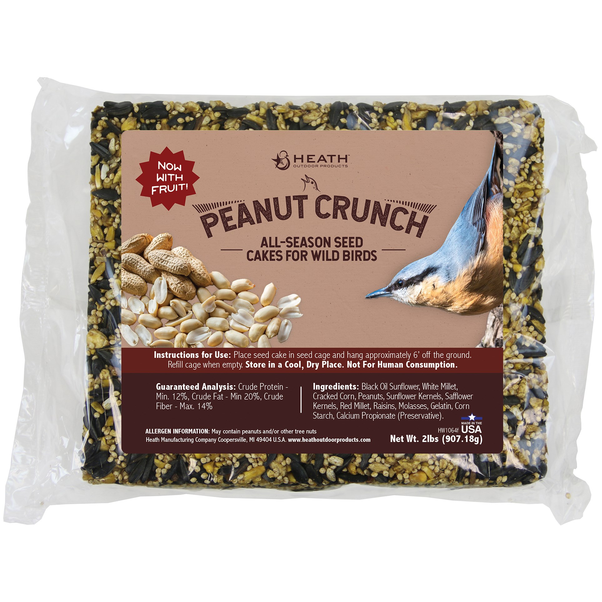 Heath 2# Seed Cake Peanut Crunch — priced per each; minimum 5; multiples of 5