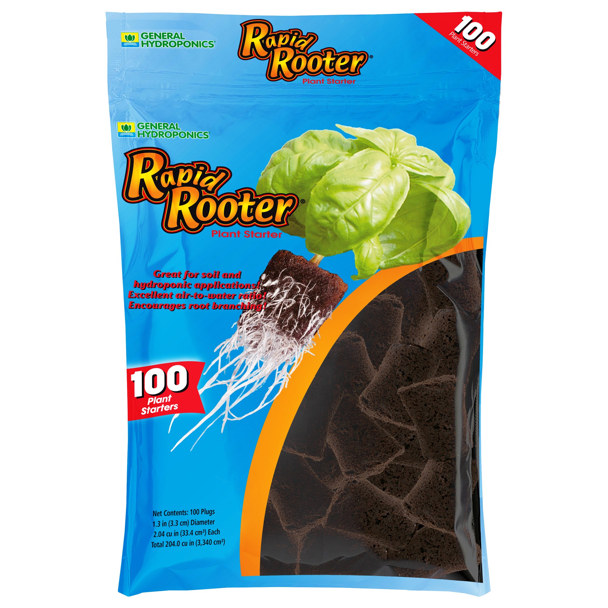 General Hydroponics 100pk Rapid Rooter Replacement Plugs — Single Unit